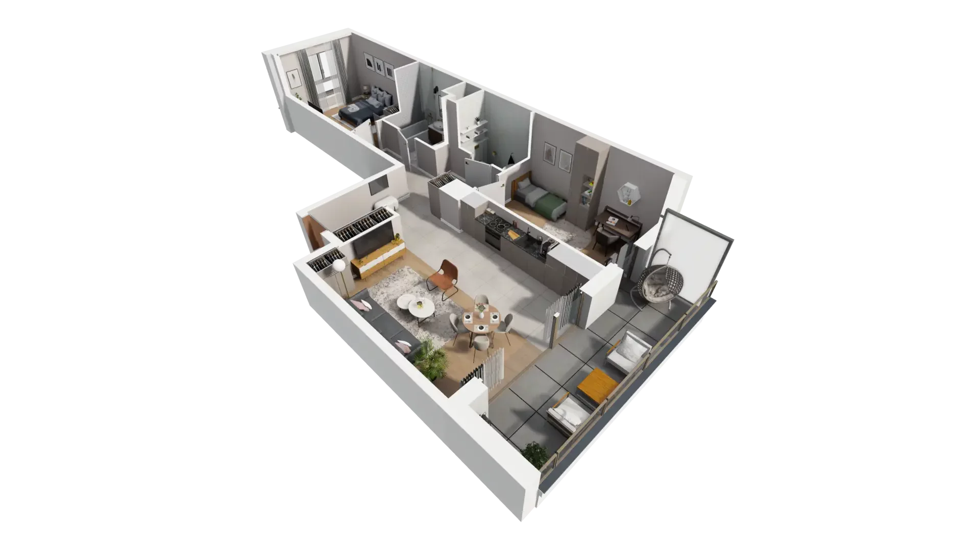 3 pokoje, mieszkanie 69,99 m², piętro 1, oferta nr D.1.6, ATAL Parkowa, Poznań, Nowe Miasto, Osiedle Warszawskie, ul. Mogileńska