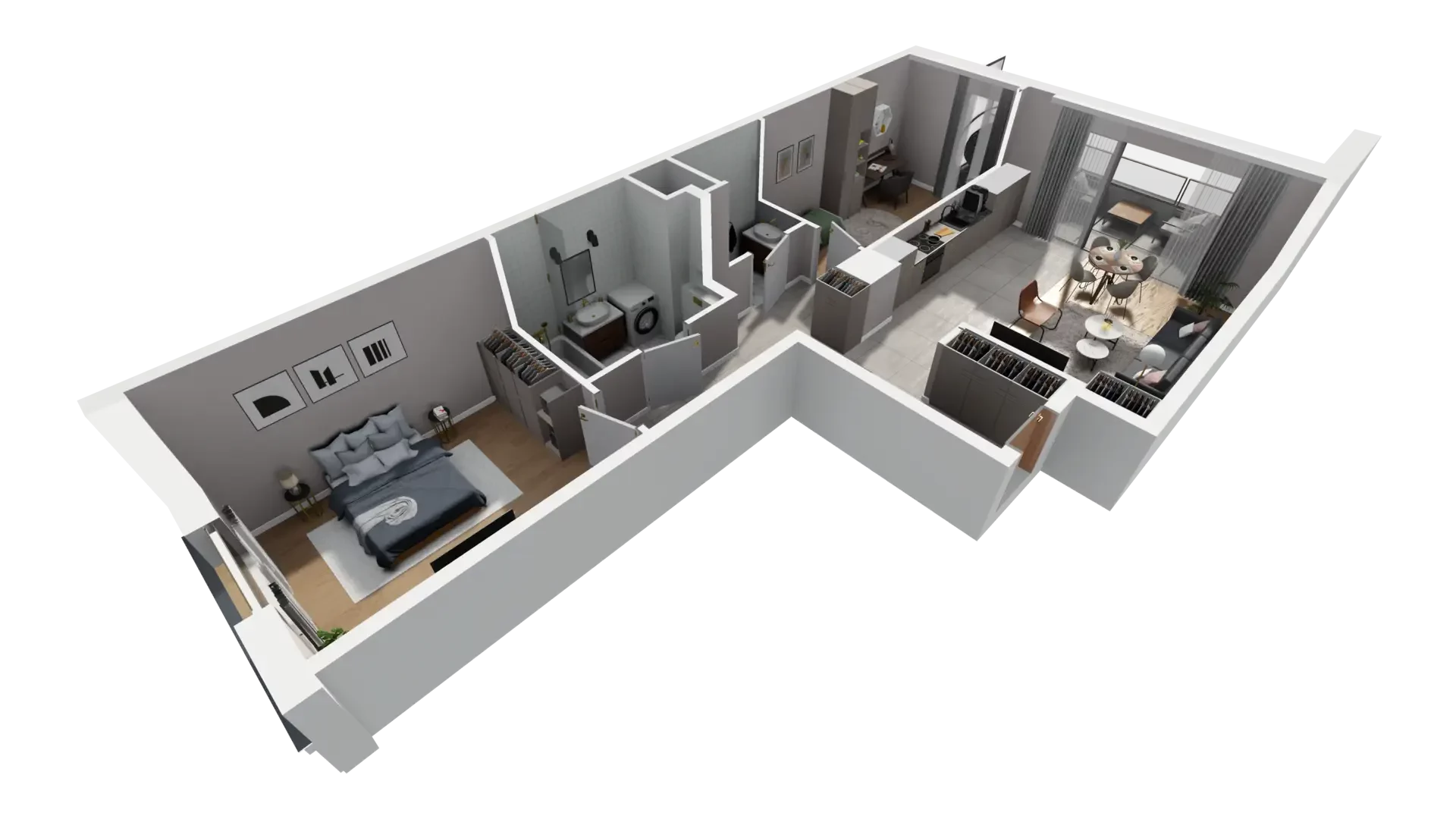 3 pokoje, mieszkanie 69,99 m², piętro 1, oferta nr D.1.6, ATAL Parkowa, Poznań, Nowe Miasto, Osiedle Warszawskie, ul. Mogileńska