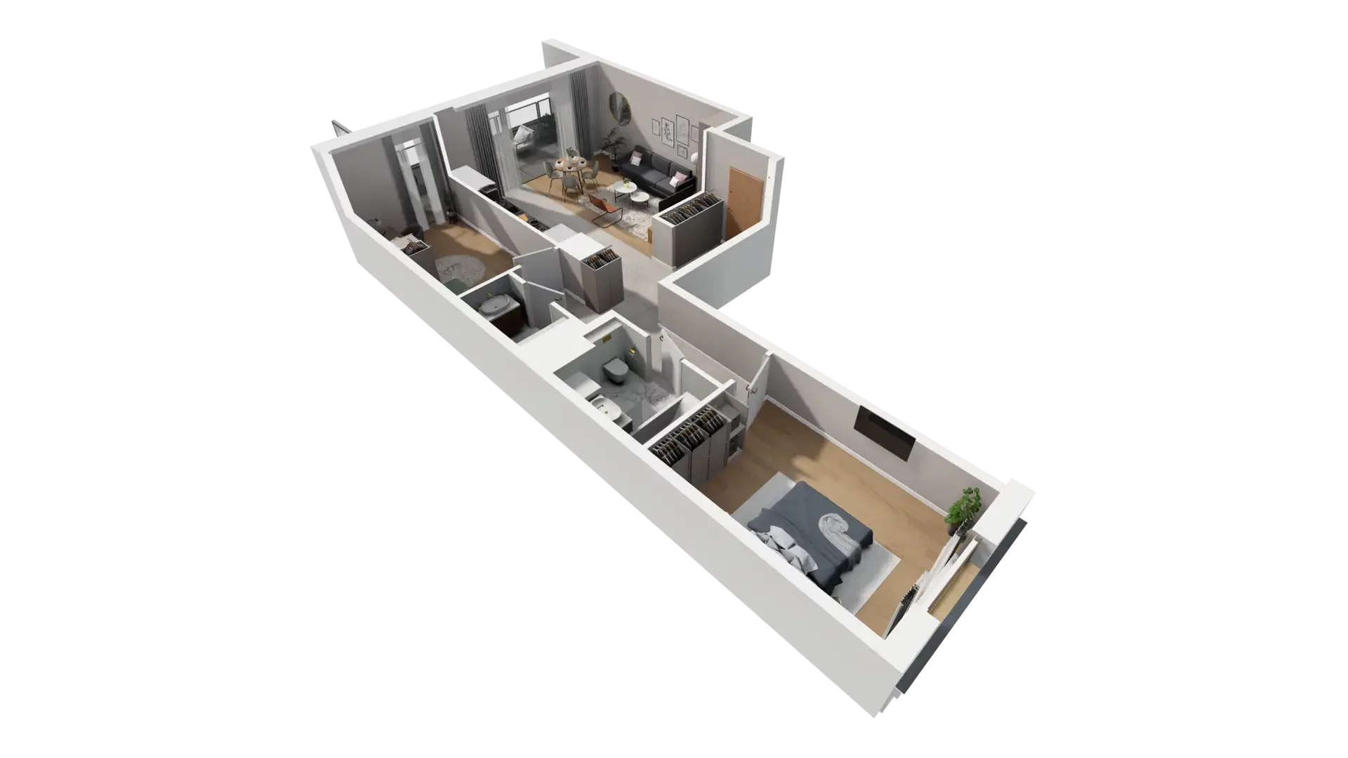 3 pokoje, mieszkanie 69,99 m², piętro 1, oferta nr D.1.6, ATAL Parkowa, Poznań, Nowe Miasto, Osiedle Warszawskie, ul. Mogileńska