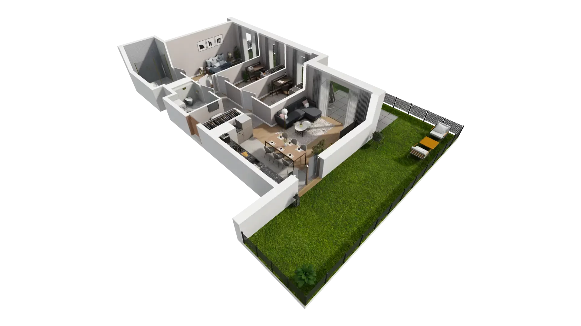 3 pokoje, mieszkanie 76,04 m², parter, oferta nr E.0.1, ATAL Parkowa, Poznań, Nowe Miasto, Osiedle Warszawskie, ul. Mogileńska