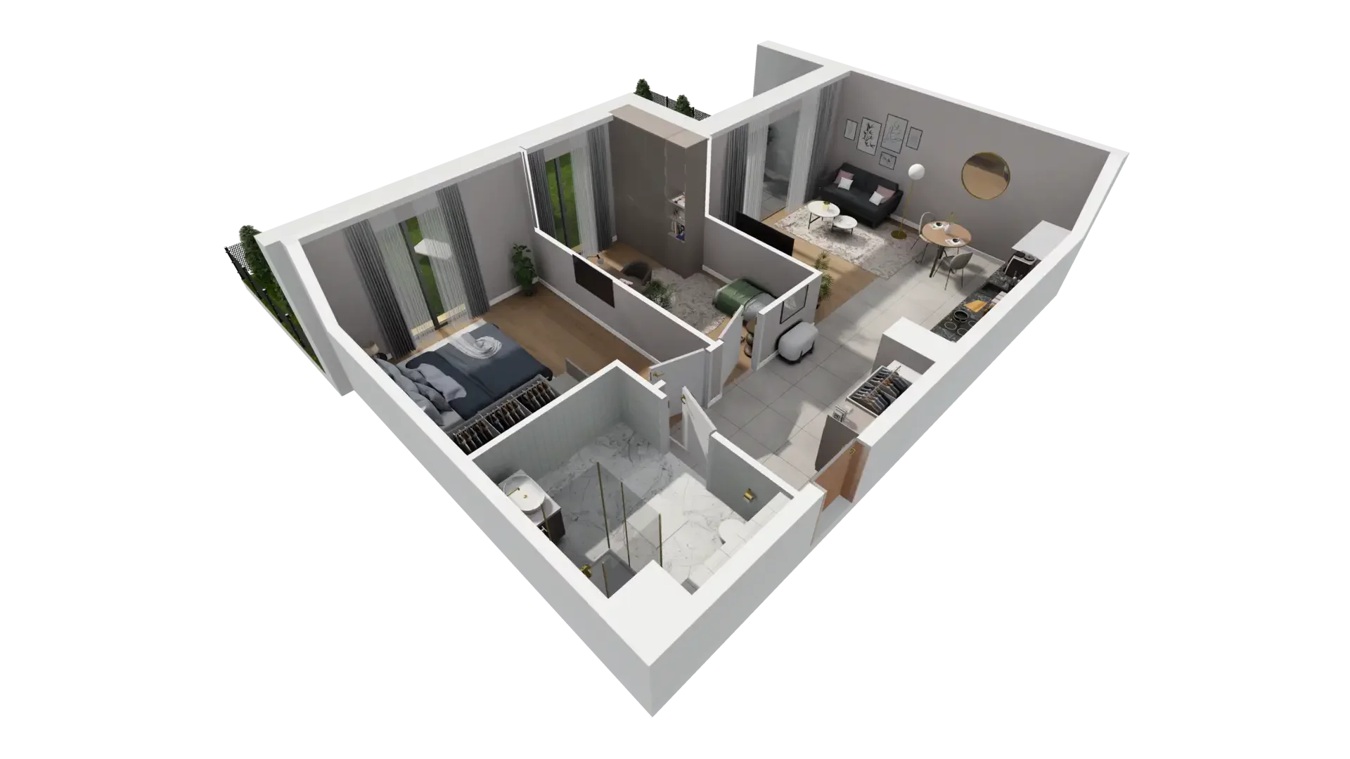 3 pokoje, mieszkanie 64,15 m², parter, oferta nr F.0.2, ATAL Parkowa, Poznań, Nowe Miasto, Osiedle Warszawskie, ul. Mogileńska