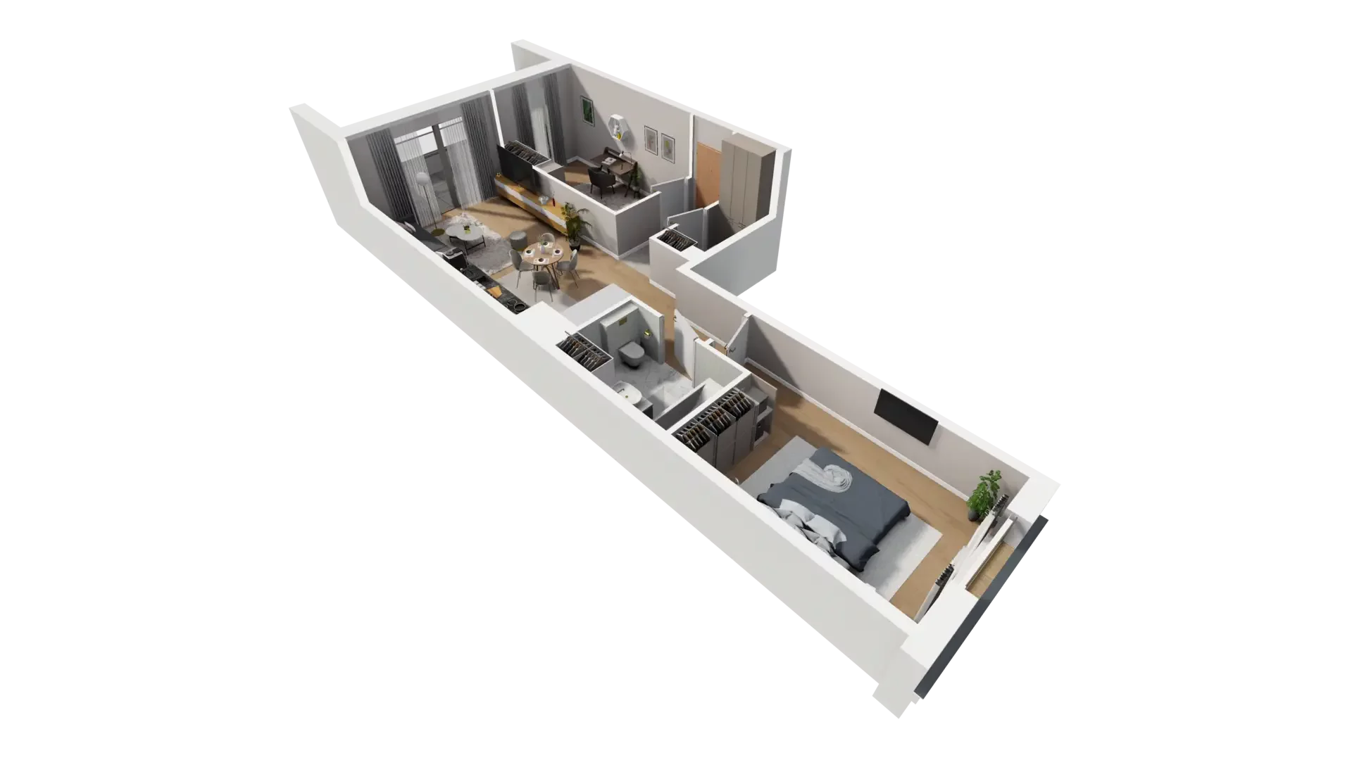3 pokoje, mieszkanie 62,60 m², piętro 1, oferta nr E.1.5, ATAL Parkowa, Poznań, Nowe Miasto, Osiedle Warszawskie, ul. Mogileńska
