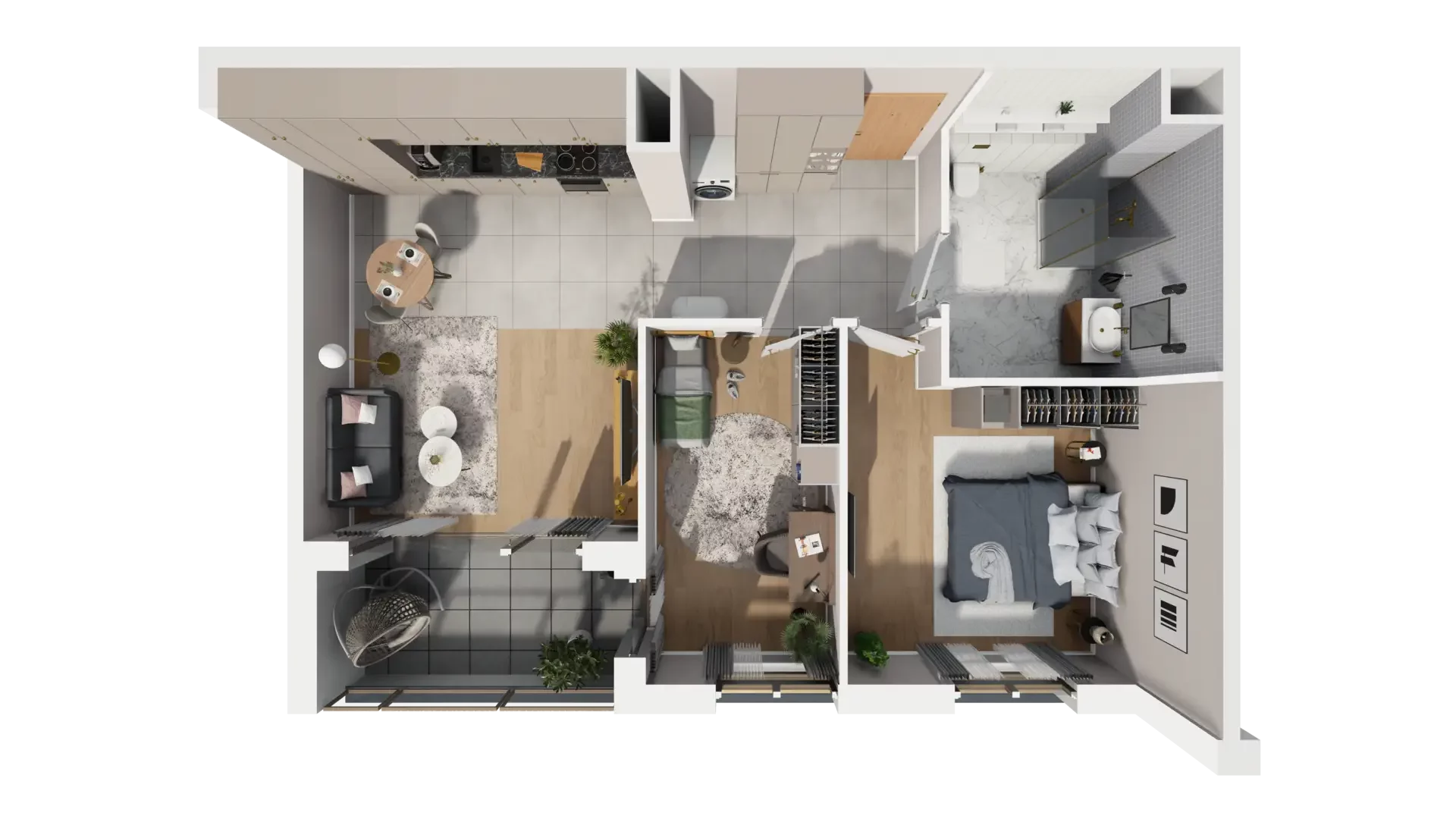 3 pokoje, mieszkanie 63,52 m², piętro 1, oferta nr F.1.2, ATAL Parkowa, Poznań, Nowe Miasto, Osiedle Warszawskie, ul. Mogileńska