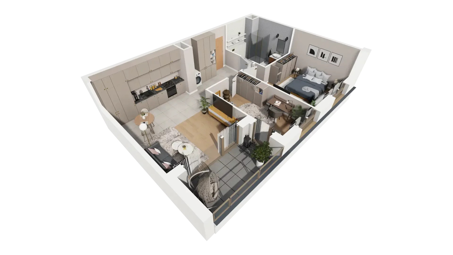 3 pokoje, mieszkanie 63,52 m², piętro 1, oferta nr F.1.2, ATAL Parkowa, Poznań, Nowe Miasto, Osiedle Warszawskie, ul. Mogileńska