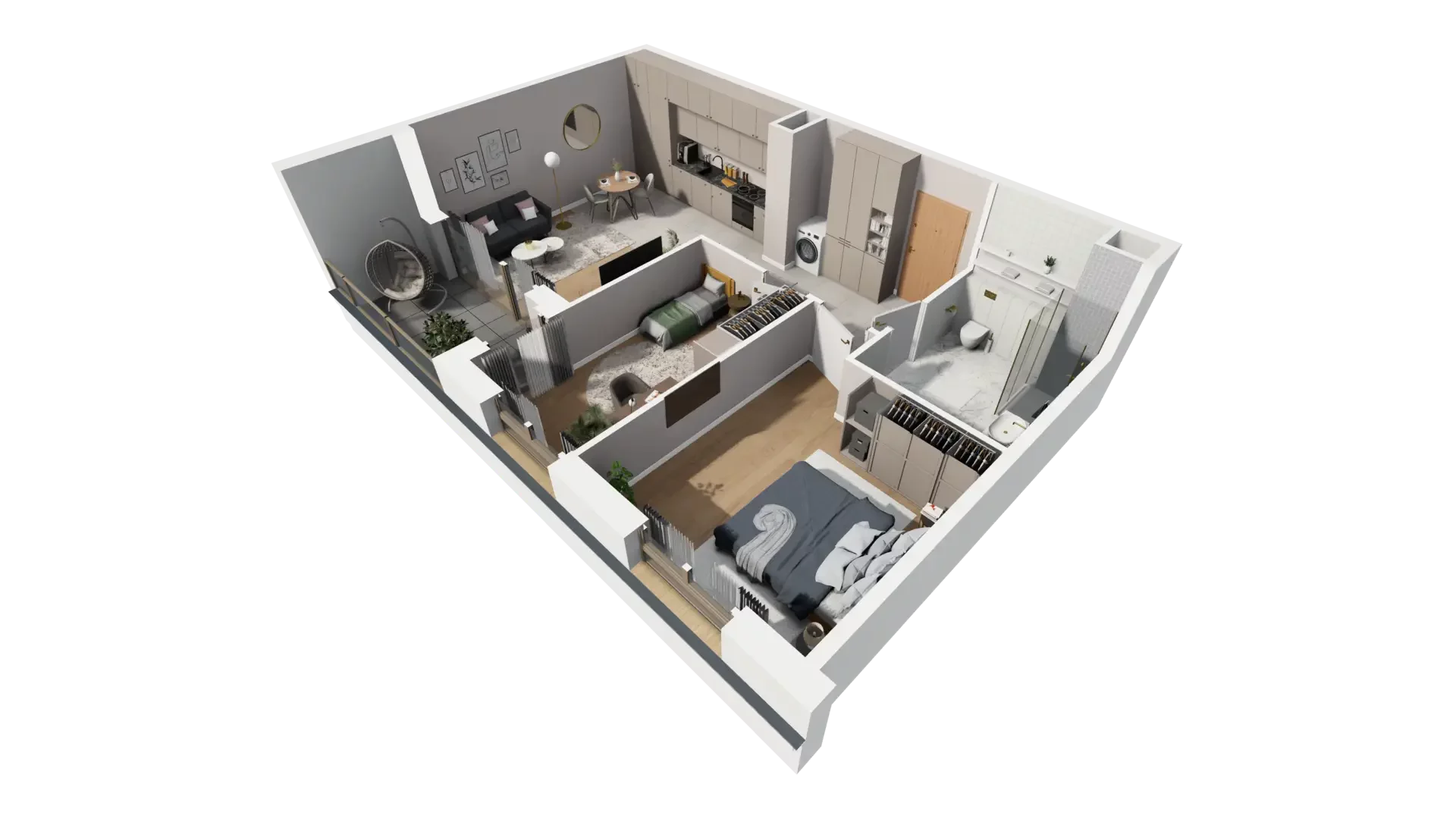 3 pokoje, mieszkanie 63,52 m², piętro 1, oferta nr F.1.2, ATAL Parkowa, Poznań, Nowe Miasto, Osiedle Warszawskie, ul. Mogileńska