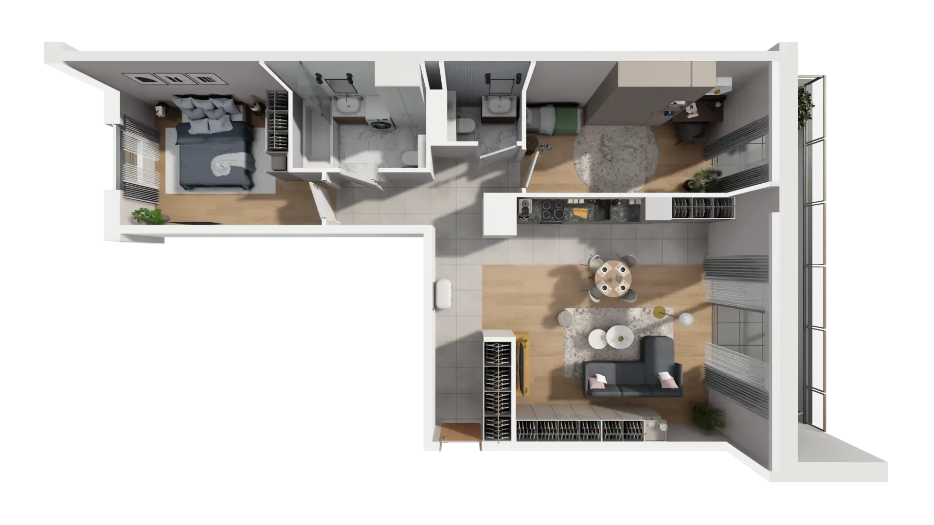 3 pokoje, mieszkanie 77,22 m², piętro 1, oferta nr F.1.3, ATAL Parkowa, Poznań, Nowe Miasto, Osiedle Warszawskie, ul. Mogileńska