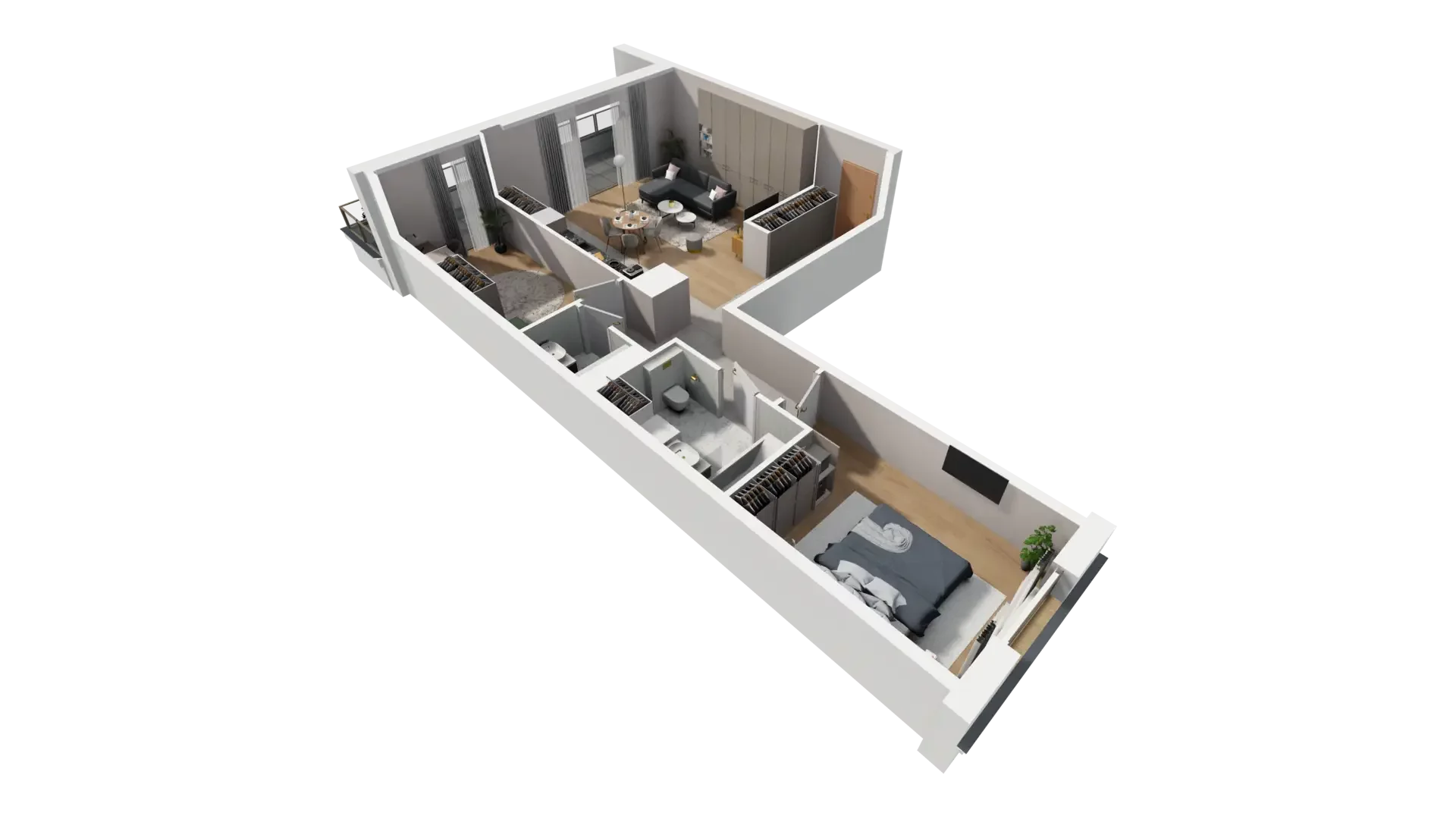 3 pokoje, mieszkanie 77,22 m², piętro 1, oferta nr F.1.3, ATAL Parkowa, Poznań, Nowe Miasto, Osiedle Warszawskie, ul. Mogileńska