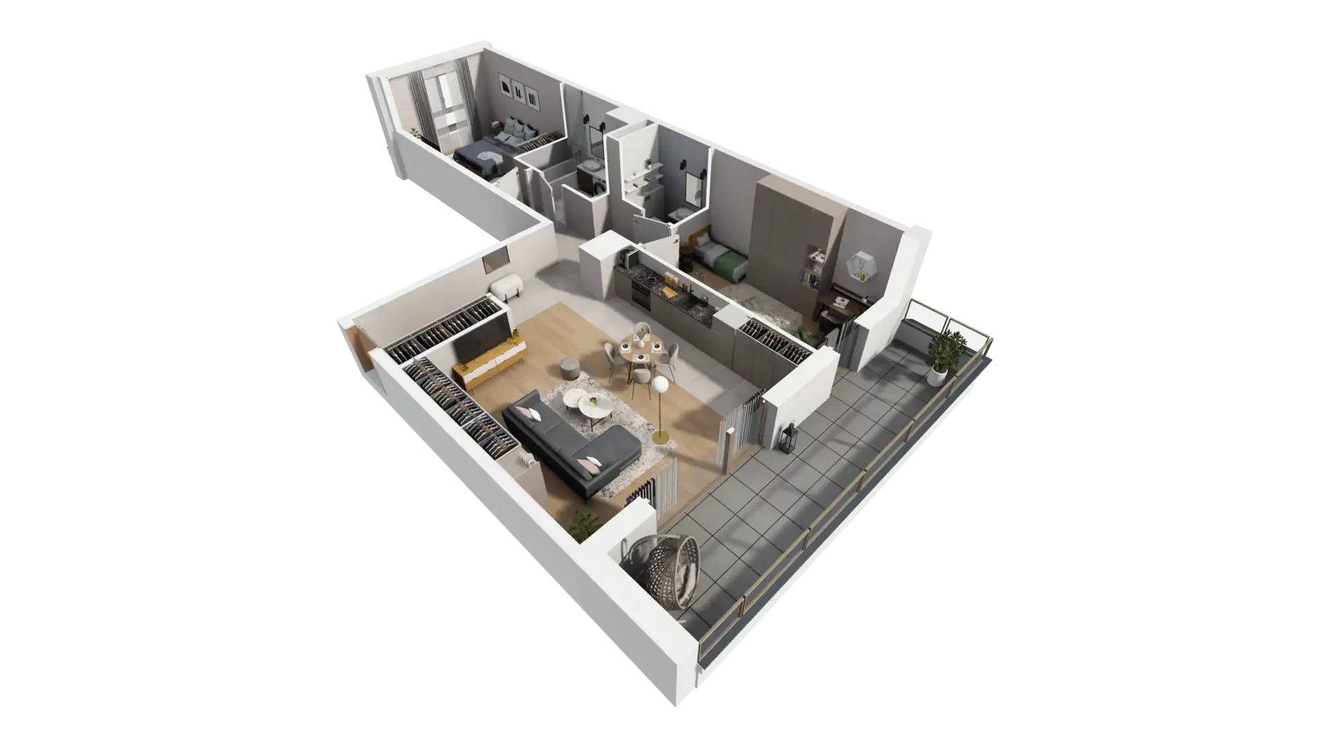3 pokoje, mieszkanie 77,22 m², piętro 1, oferta nr F.1.3, ATAL Parkowa, Poznań, Nowe Miasto, Osiedle Warszawskie, ul. Mogileńska