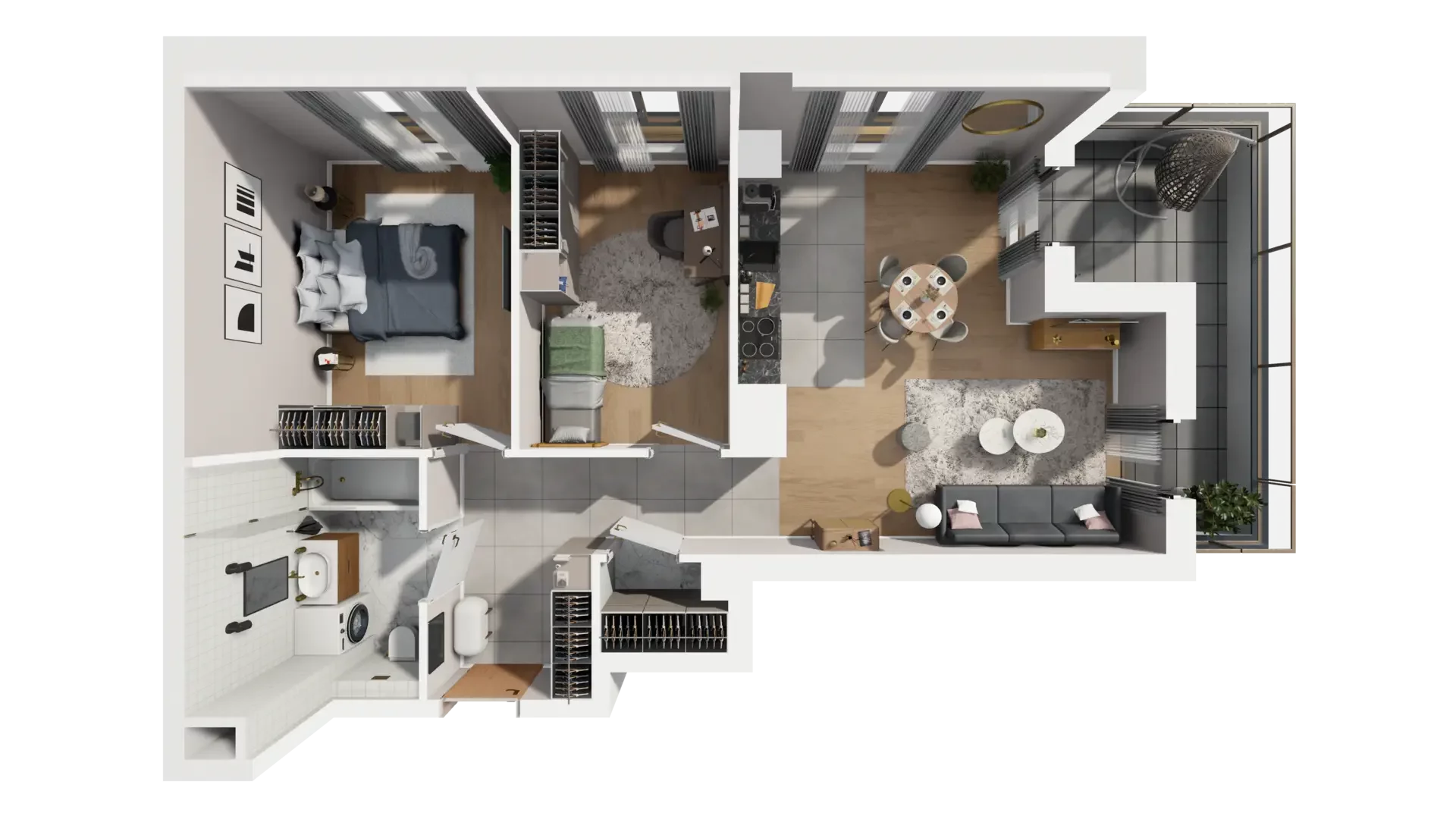 3 pokoje, mieszkanie 60,53 m², piętro 1, oferta nr I.1.1, ATAL Parkowa, Poznań, Nowe Miasto, Osiedle Warszawskie, ul. Mogileńska