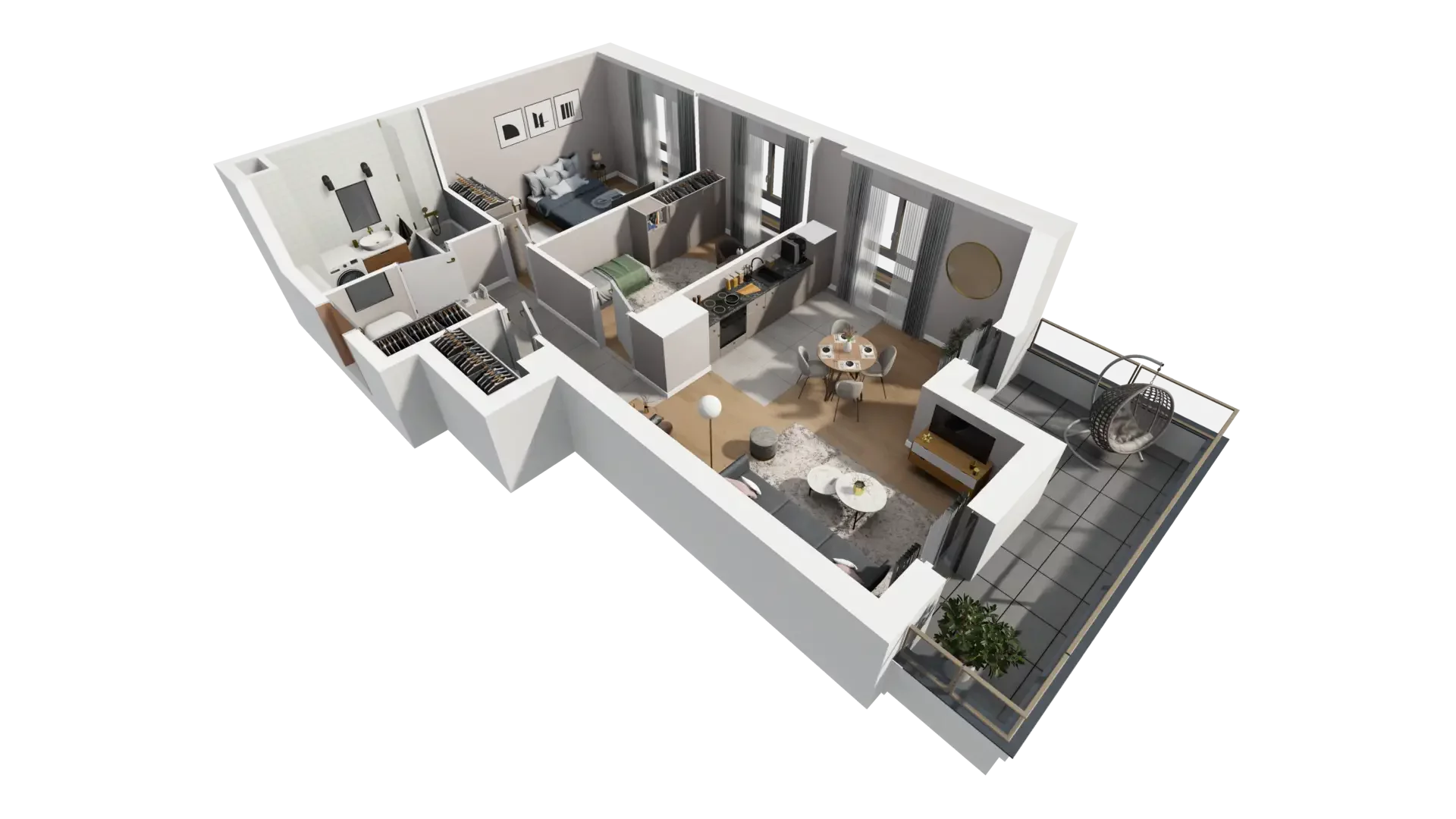 3 pokoje, mieszkanie 60,53 m², piętro 1, oferta nr I.1.1, ATAL Parkowa, Poznań, Nowe Miasto, Osiedle Warszawskie, ul. Mogileńska
