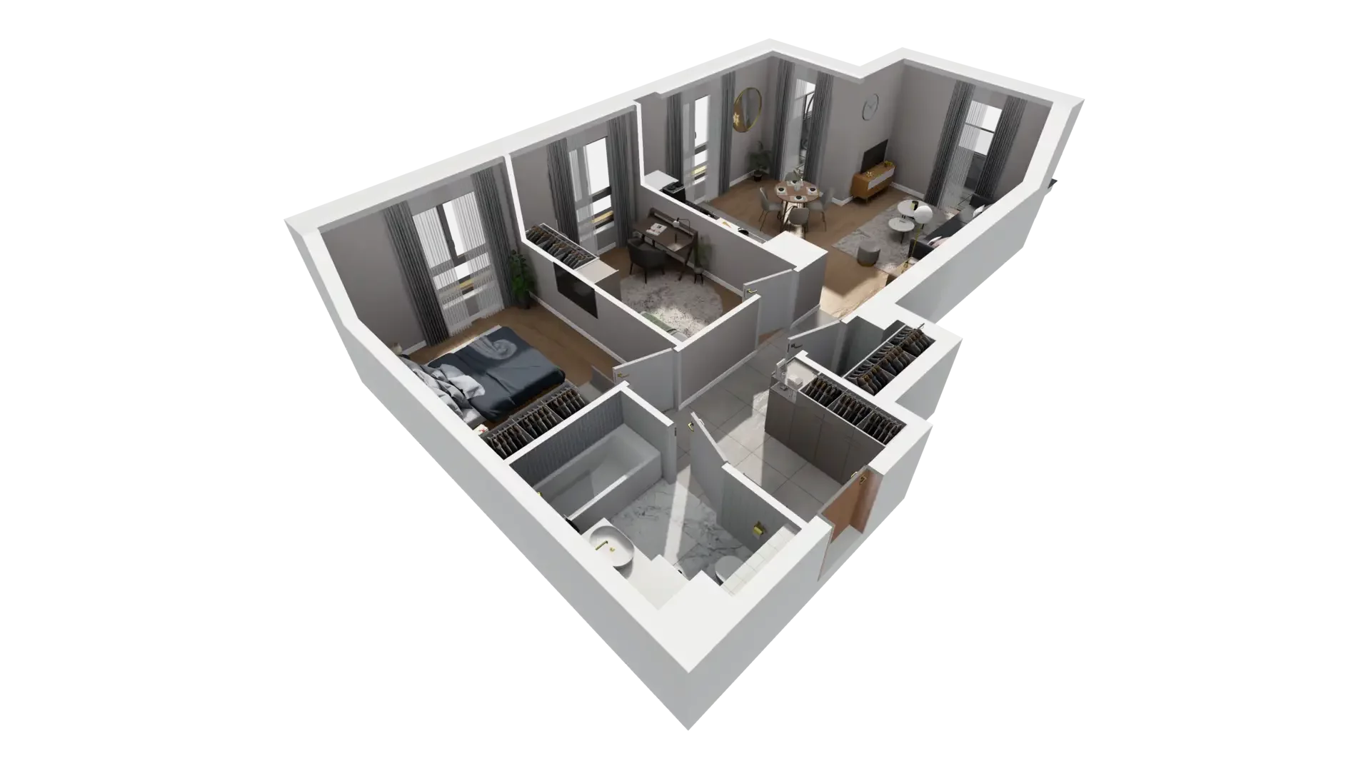 3 pokoje, mieszkanie 60,53 m², piętro 1, oferta nr I.1.1, ATAL Parkowa, Poznań, Nowe Miasto, Osiedle Warszawskie, ul. Mogileńska