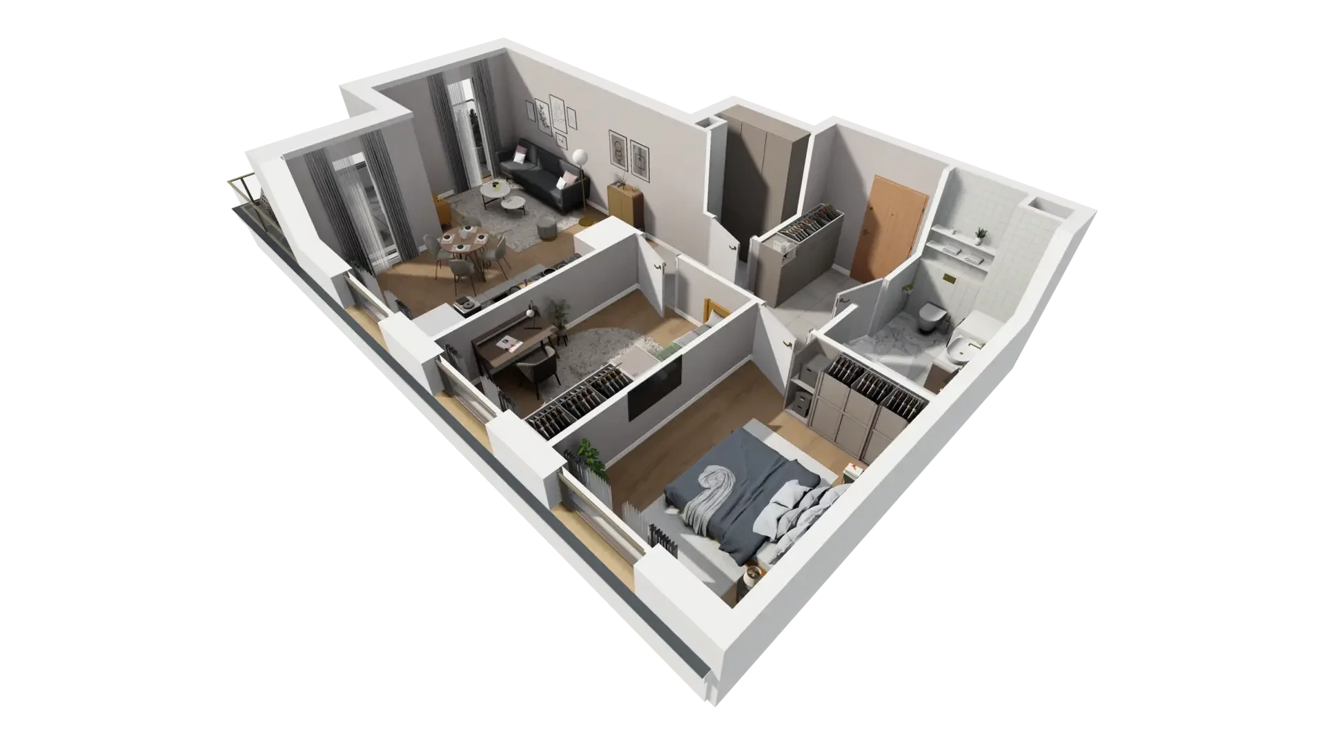3 pokoje, mieszkanie 60,53 m², piętro 1, oferta nr I.1.1, ATAL Parkowa, Poznań, Nowe Miasto, Osiedle Warszawskie, ul. Mogileńska