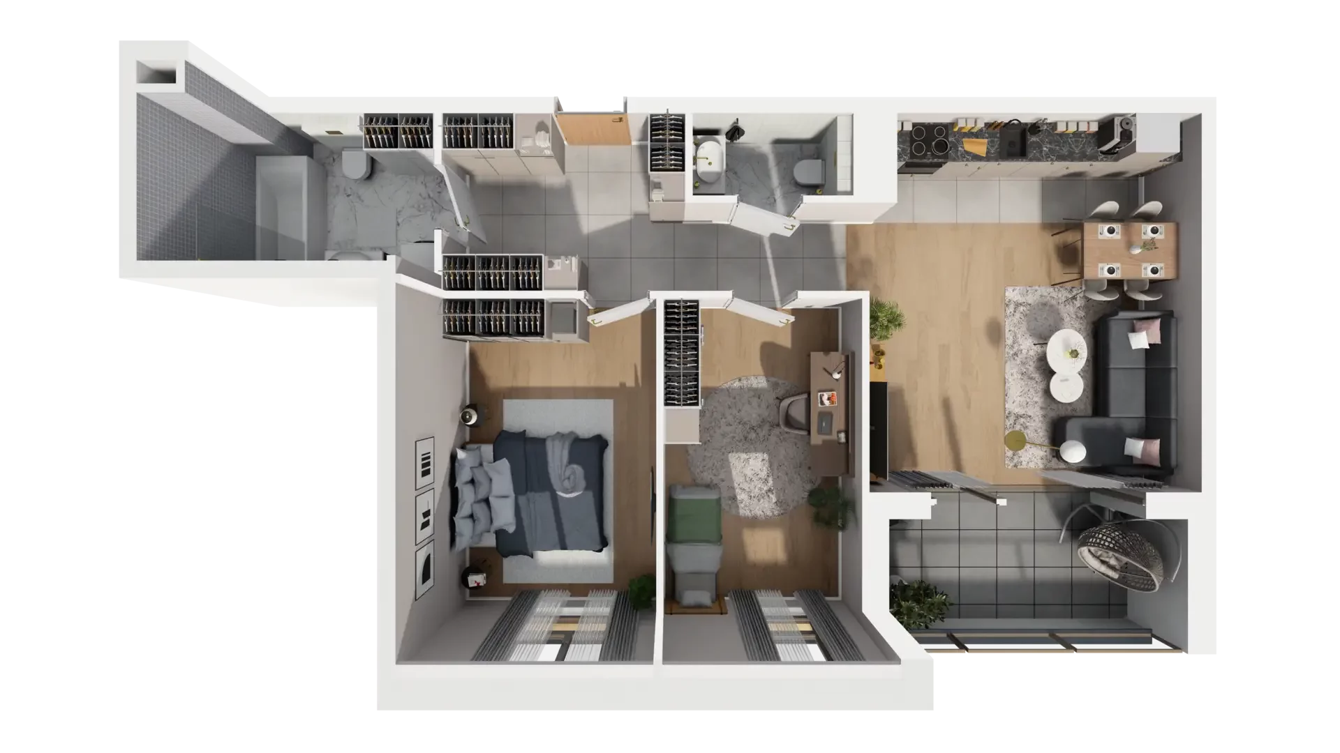 3 pokoje, mieszkanie 68,72 m², piętro 2, oferta nr G.2.2, ATAL Parkowa, Poznań, Nowe Miasto, Osiedle Warszawskie, ul. Mogileńska