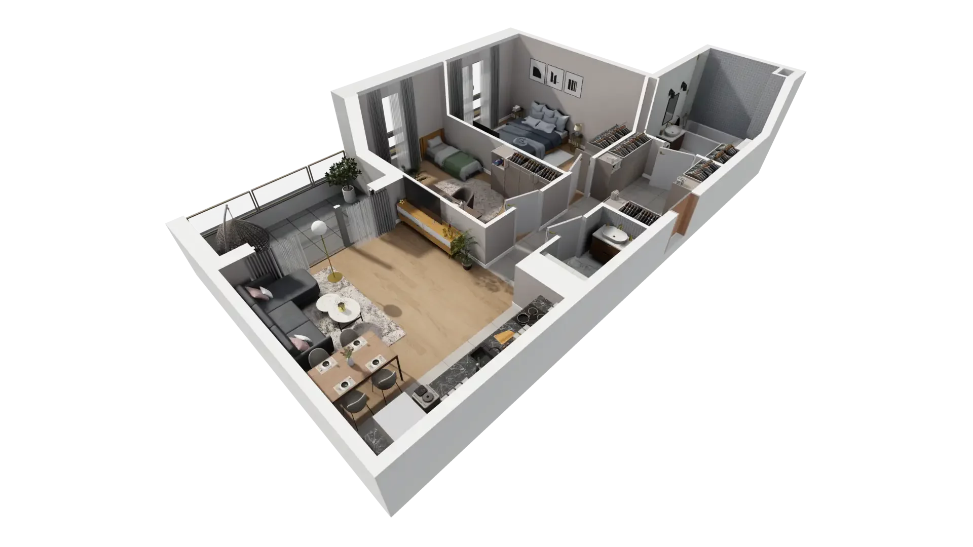 3 pokoje, mieszkanie 68,72 m², piętro 2, oferta nr G.2.2, ATAL Parkowa, Poznań, Nowe Miasto, Osiedle Warszawskie, ul. Mogileńska