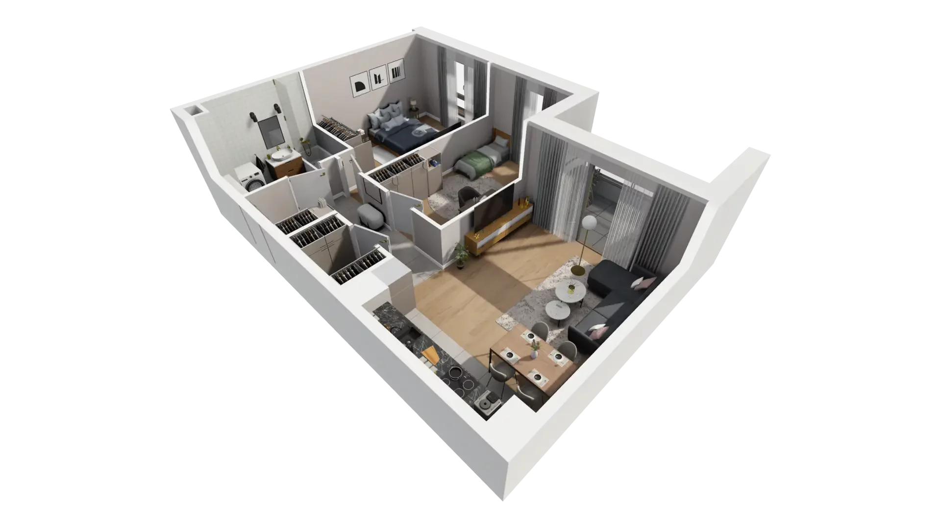 3 pokoje, mieszkanie 60,27 m², piętro 2, oferta nr H.2.2, ATAL Parkowa, Poznań, Nowe Miasto, Osiedle Warszawskie, ul. Mogileńska