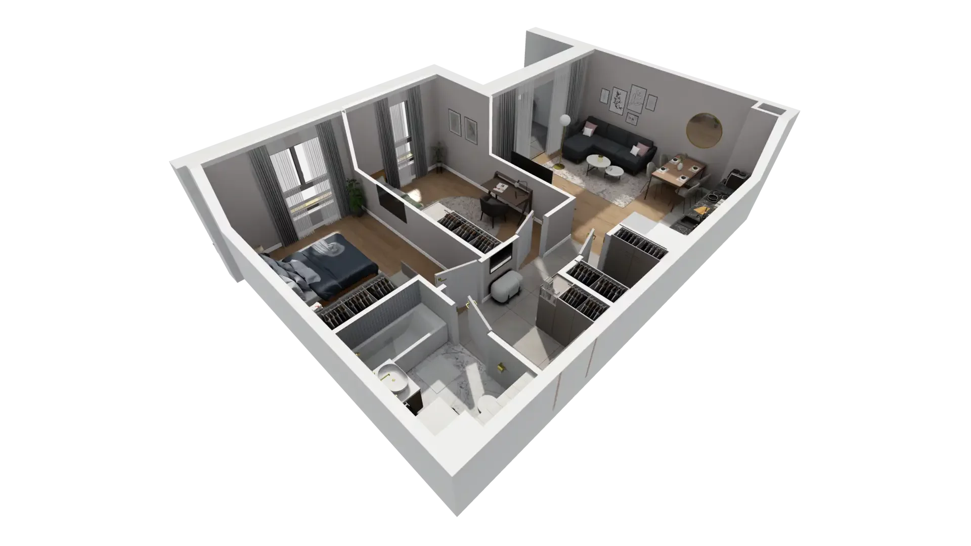3 pokoje, mieszkanie 60,27 m², piętro 2, oferta nr H.2.2, ATAL Parkowa, Poznań, Nowe Miasto, Osiedle Warszawskie, ul. Mogileńska