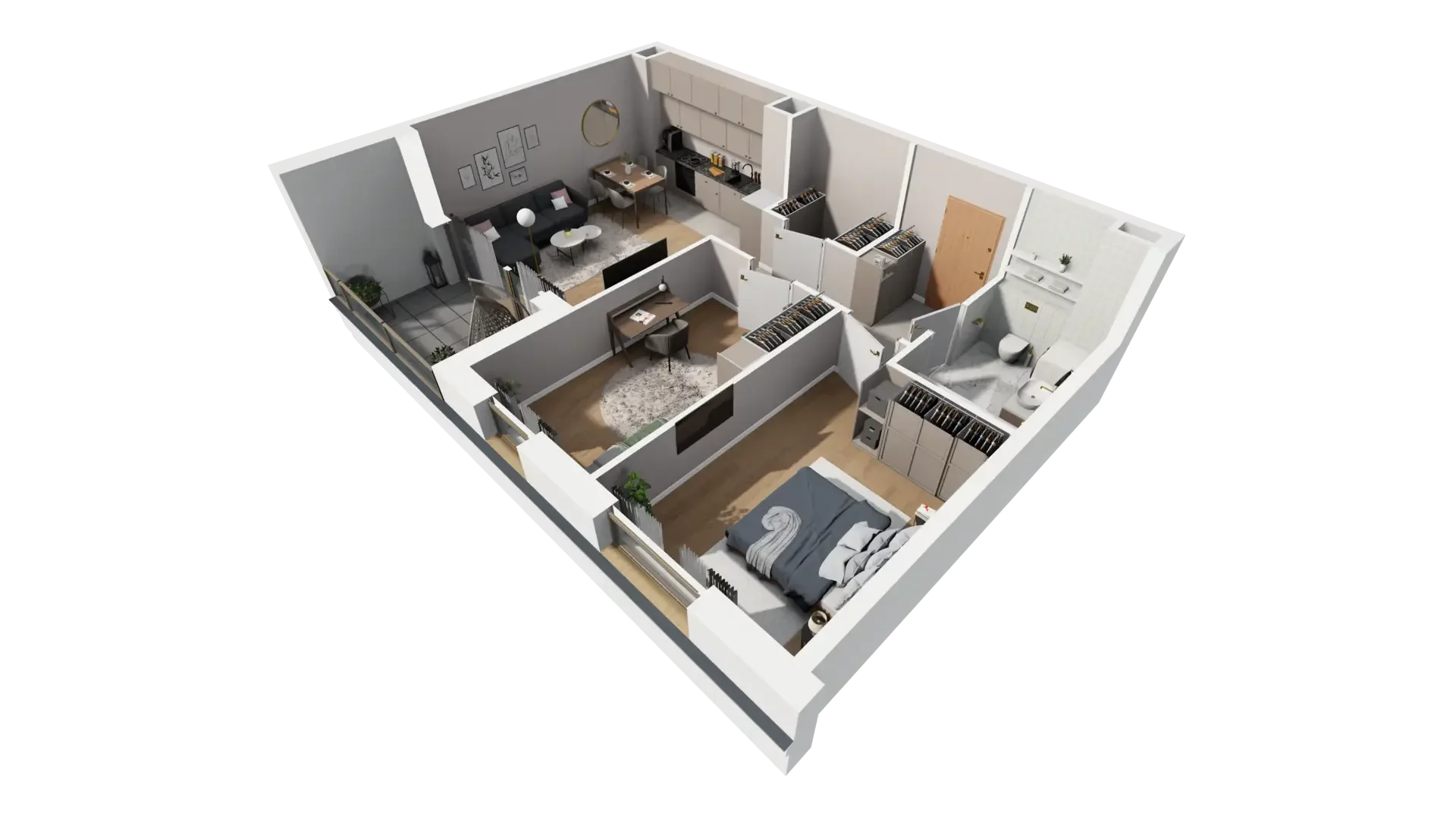 3 pokoje, mieszkanie 60,27 m², piętro 2, oferta nr H.2.2, ATAL Parkowa, Poznań, Nowe Miasto, Osiedle Warszawskie, ul. Mogileńska