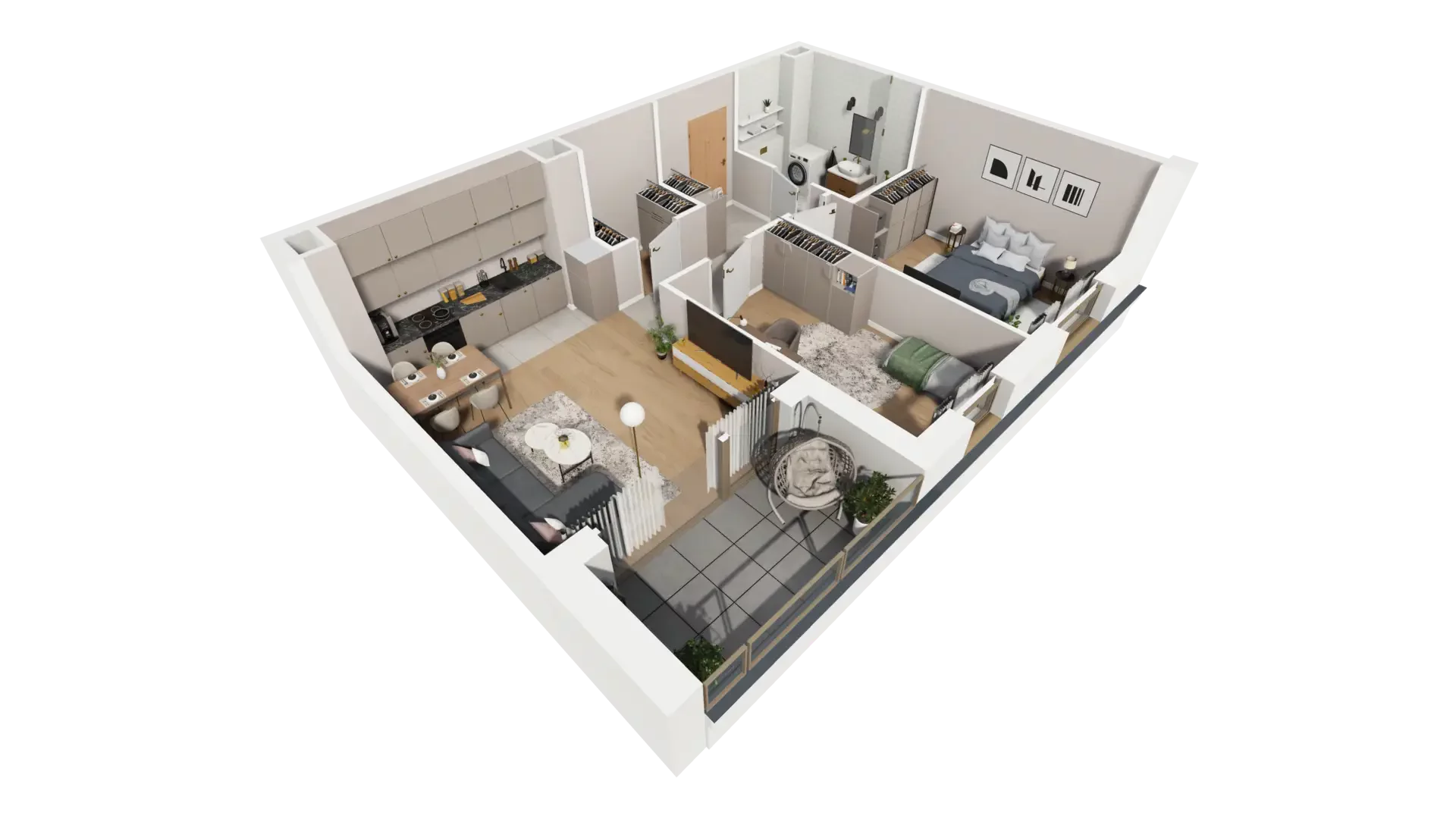 3 pokoje, mieszkanie 60,27 m², piętro 2, oferta nr H.2.2, ATAL Parkowa, Poznań, Nowe Miasto, Osiedle Warszawskie, ul. Mogileńska