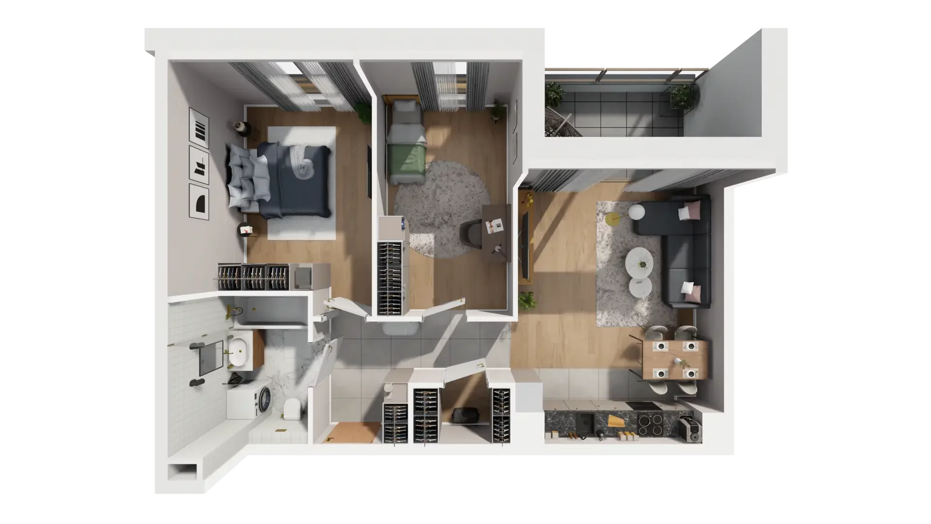 3 pokoje, mieszkanie 60,27 m², piętro 3, oferta nr H.3.2, ATAL Parkowa, Poznań, Nowe Miasto, Osiedle Warszawskie, ul. Mogileńska
