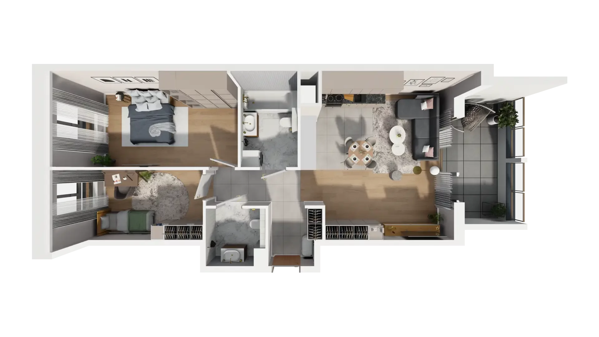 3 pokoje, mieszkanie 67,89 m², piętro 4, oferta nr H.4.1, ATAL Parkowa, Poznań, Nowe Miasto, Osiedle Warszawskie, ul. Mogileńska