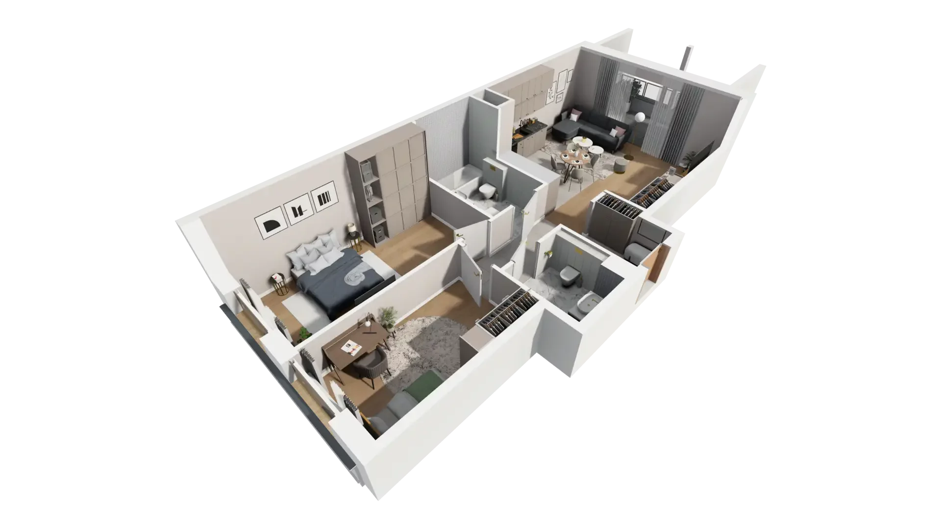 3 pokoje, mieszkanie 67,89 m², piętro 4, oferta nr H.4.1, ATAL Parkowa, Poznań, Nowe Miasto, Osiedle Warszawskie, ul. Mogileńska