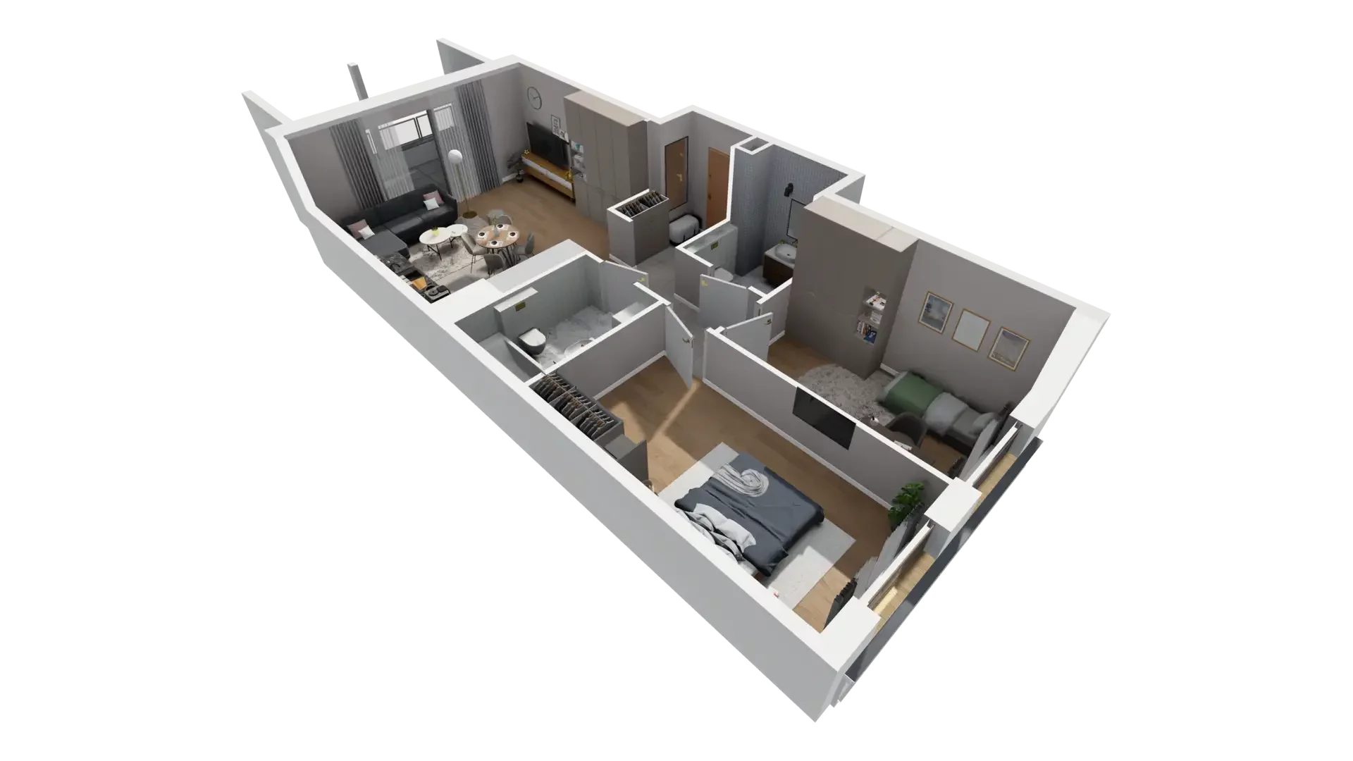3 pokoje, mieszkanie 67,89 m², piętro 4, oferta nr H.4.1, ATAL Parkowa, Poznań, Nowe Miasto, Osiedle Warszawskie, ul. Mogileńska