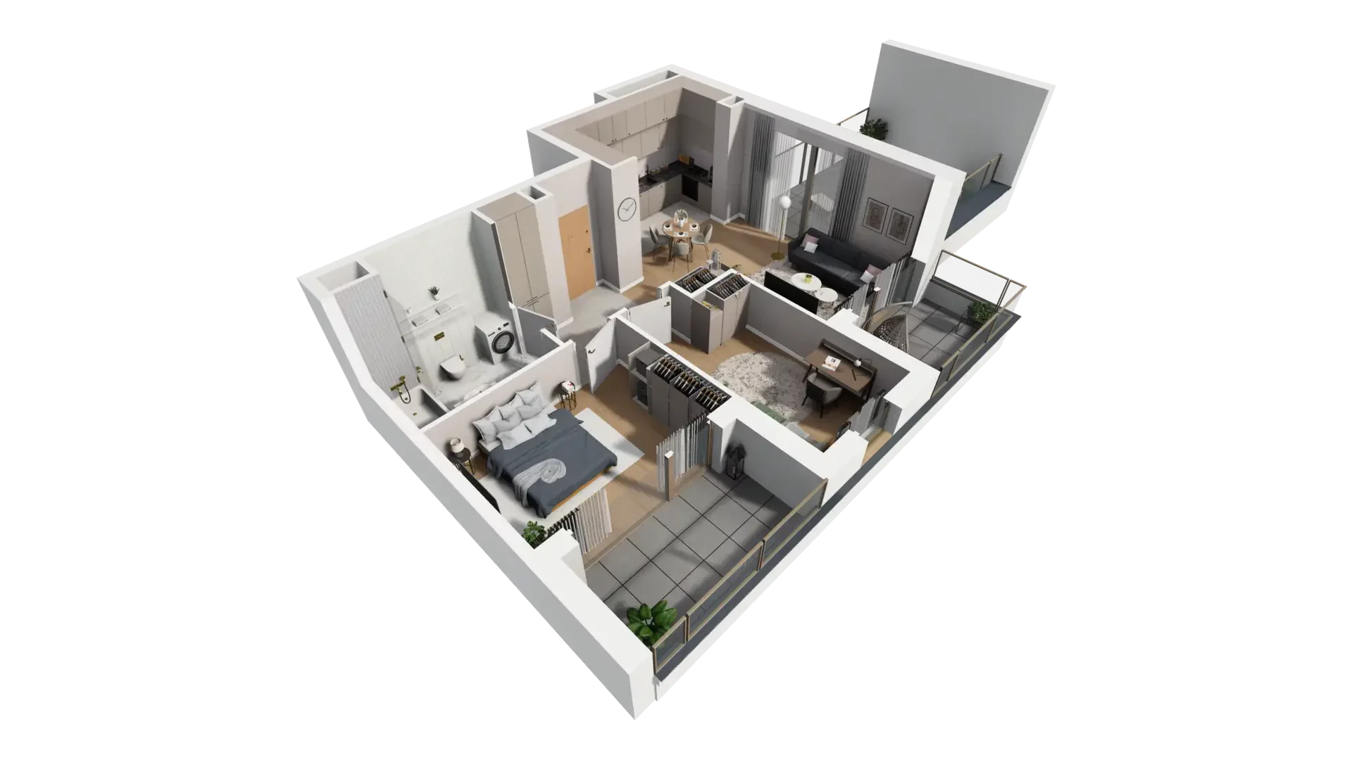 3 pokoje, mieszkanie 62,07 m², piętro 6, oferta nr H.6.1, ATAL Parkowa, Poznań, Nowe Miasto, Osiedle Warszawskie, ul. Mogileńska