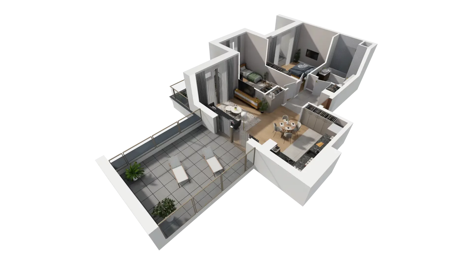 3 pokoje, mieszkanie 62,07 m², piętro 6, oferta nr H.6.1, ATAL Parkowa, Poznań, Nowe Miasto, Osiedle Warszawskie, ul. Mogileńska