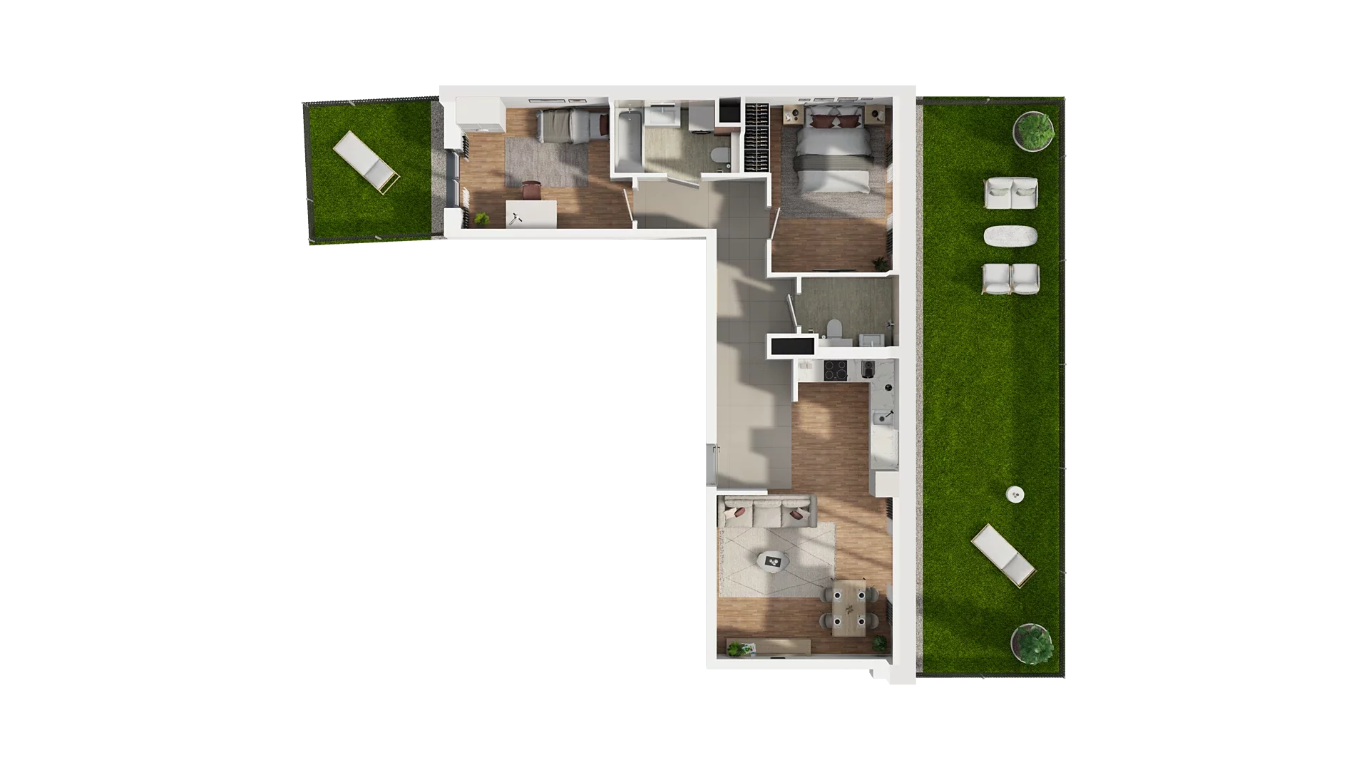 3 pokoje, mieszkanie 71,15 m², piętro 1, oferta nr A2.1.40, Zakole Wisły, Kraków, Podgórze, ul. Na Zakolu Wisły