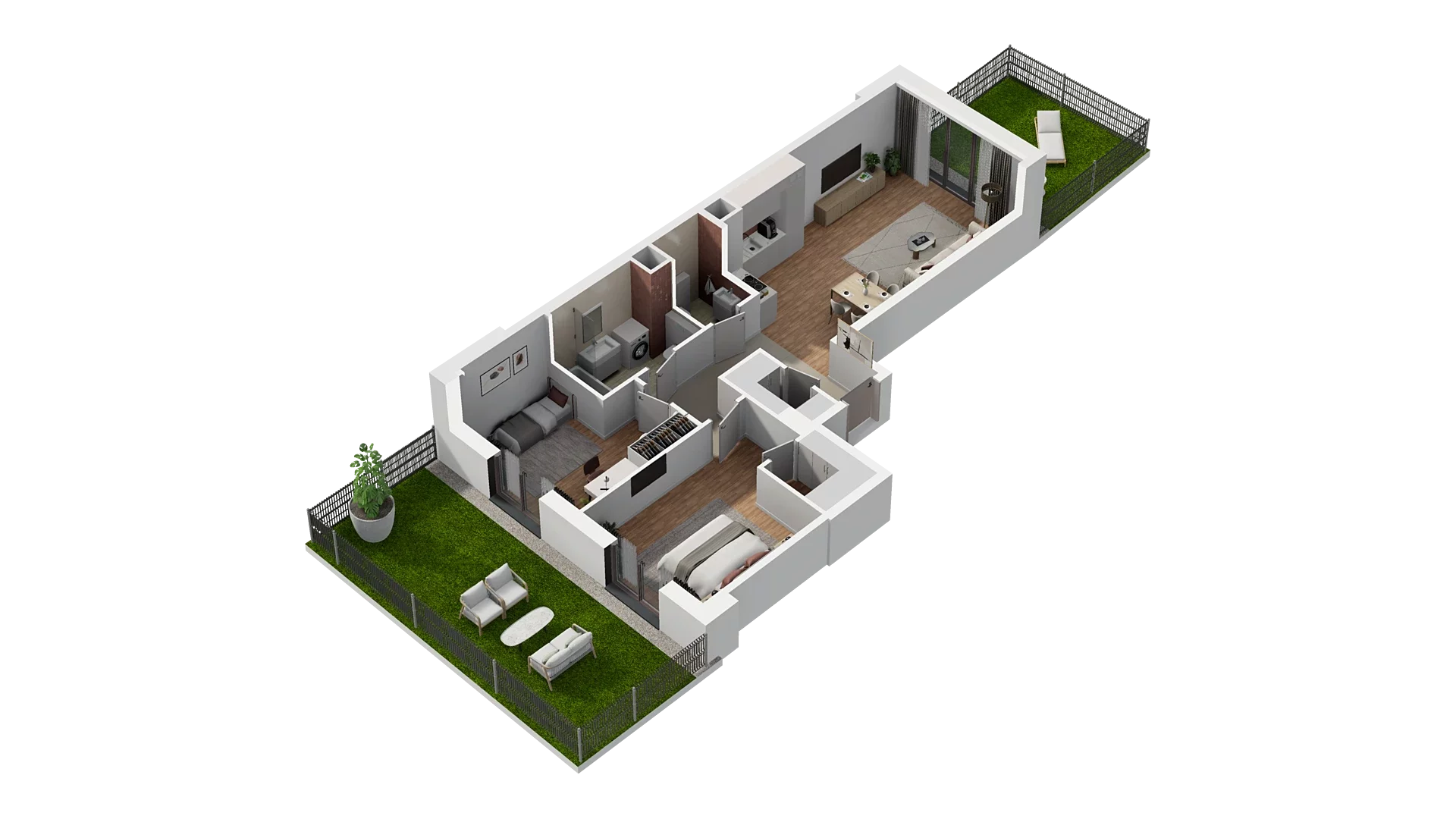 3 pokoje, mieszkanie 71,86 m², parter, oferta nr A2.0.37, Zakole Wisły, Kraków, Podgórze, ul. Na Zakolu Wisły