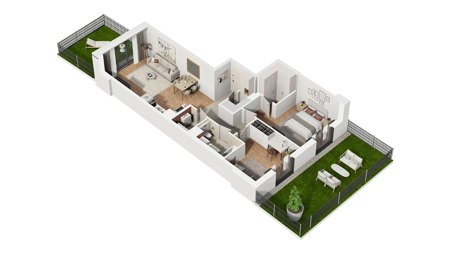 3 pokoje, mieszkanie 71,86 m², parter, oferta nr A2.0.37, Zakole Wisły, Kraków, Podgórze, ul. Na Zakolu Wisły