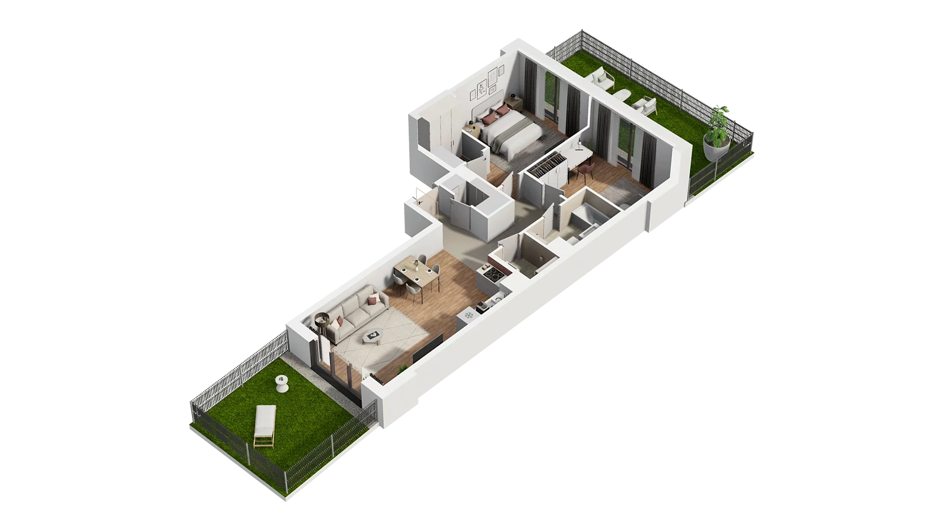 3 pokoje, mieszkanie 71,86 m², parter, oferta nr A2.0.37, Zakole Wisły, Kraków, Podgórze, ul. Na Zakolu Wisły