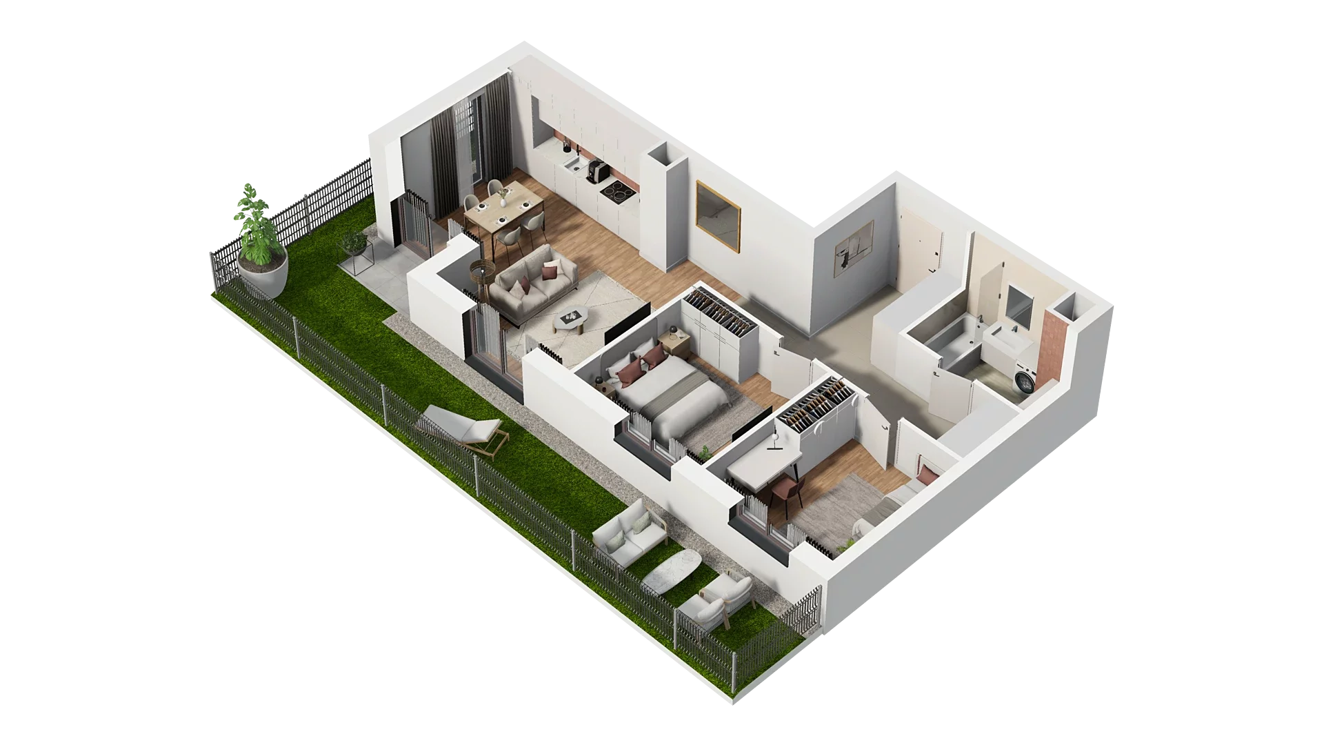 3 pokoje, mieszkanie 60,73 m², piętro 1, oferta nr A4.1.05, Zakole Wisły, Kraków, Podgórze, ul. Na Zakolu Wisły