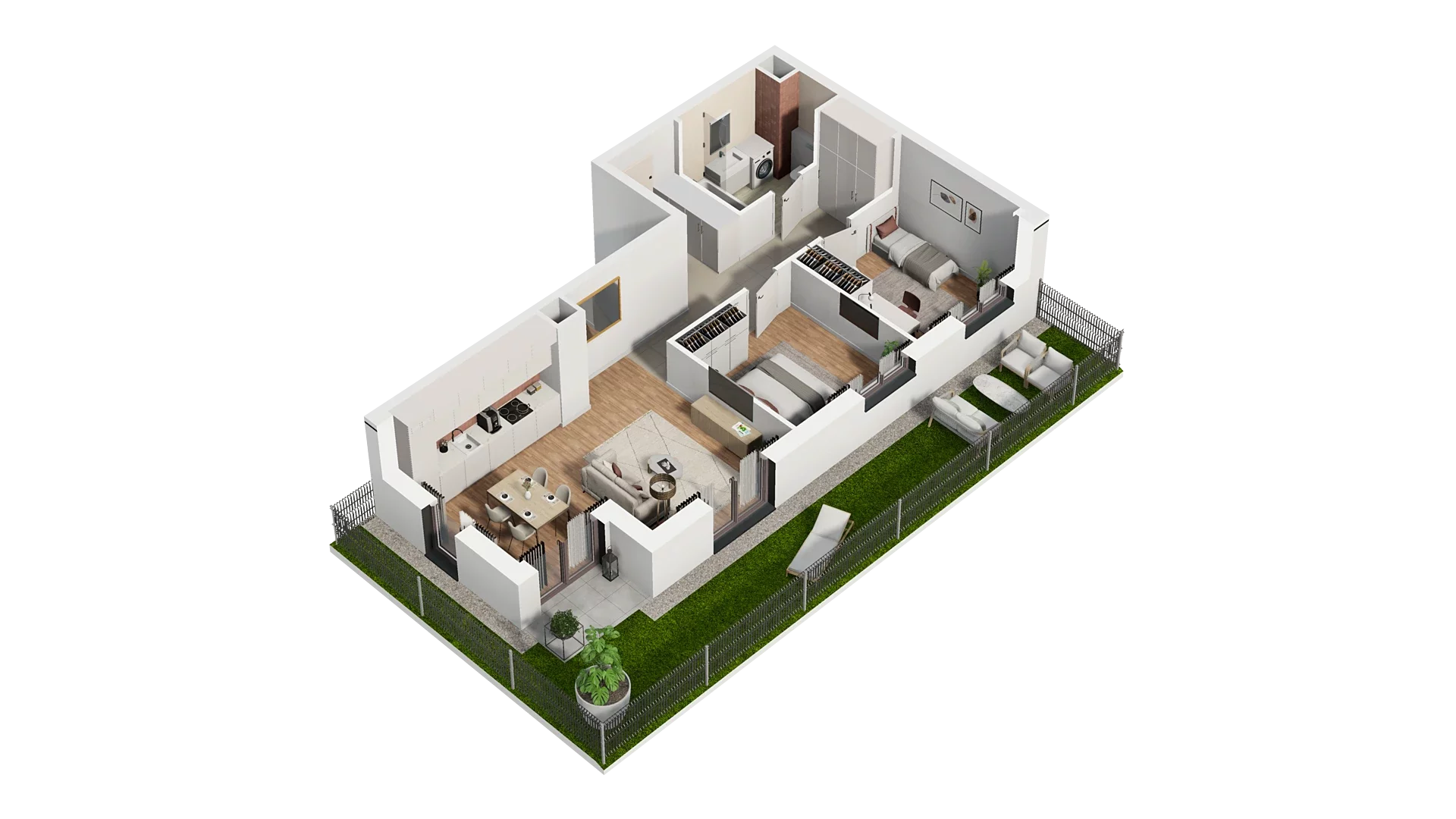 3 pokoje, mieszkanie 60,73 m², piętro 1, oferta nr A4.1.05, Zakole Wisły, Kraków, Podgórze, ul. Na Zakolu Wisły