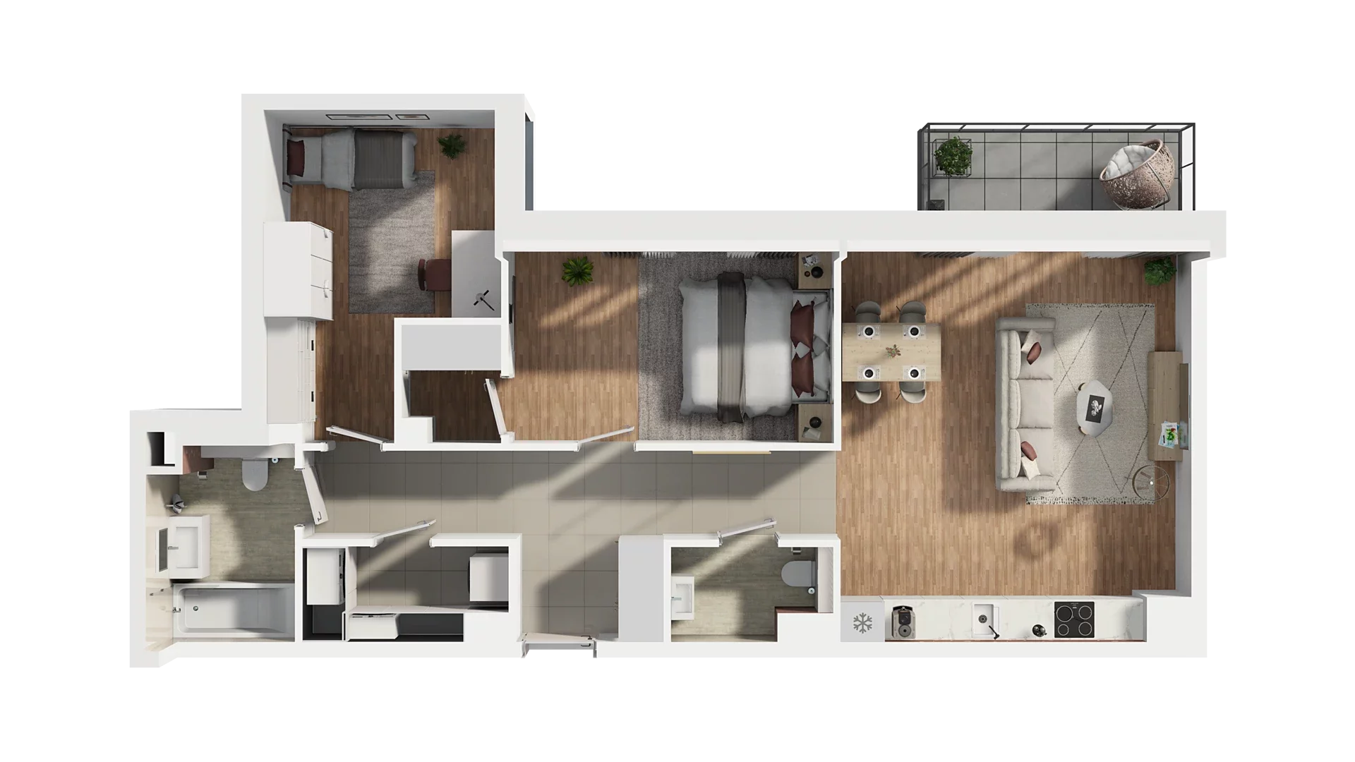 3 pokoje, mieszkanie 73,70 m², piętro 2, oferta nr A5.2.35, Zakole Wisły, Kraków, Podgórze, ul. Na Zakolu Wisły
