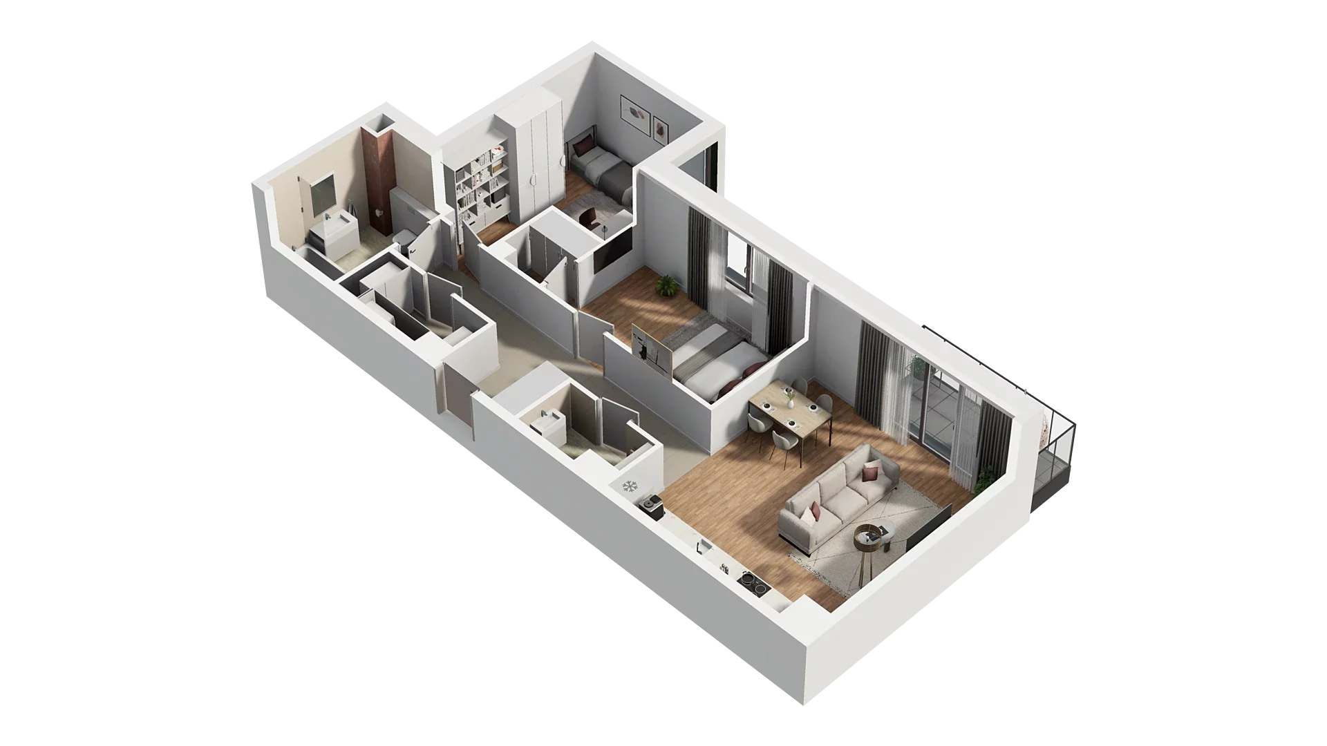 3 pokoje, mieszkanie 73,70 m², piętro 2, oferta nr A5.2.35, Zakole Wisły, Kraków, Podgórze, ul. Na Zakolu Wisły