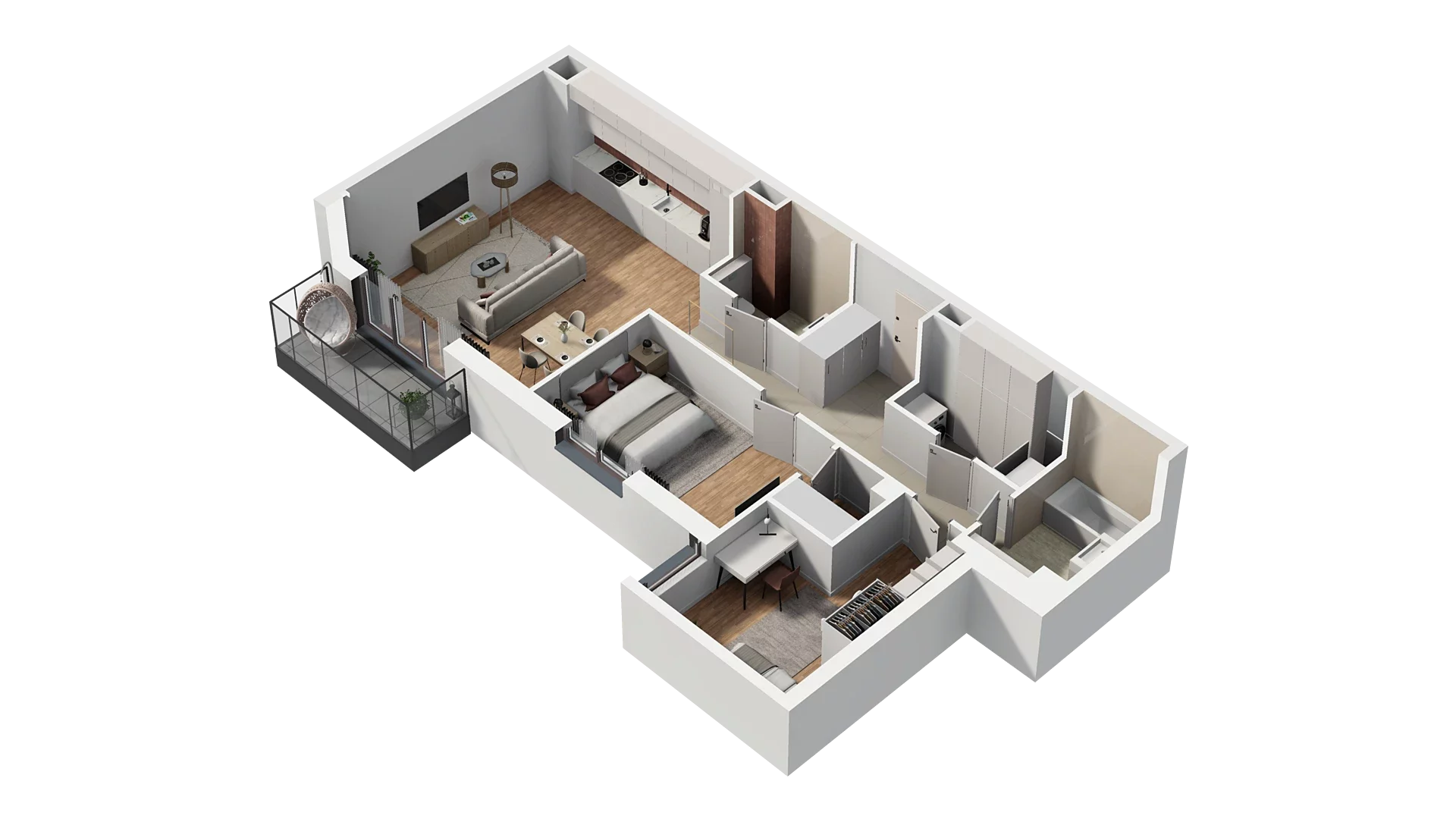 3 pokoje, mieszkanie 73,70 m², piętro 2, oferta nr A5.2.35, Zakole Wisły, Kraków, Podgórze, ul. Na Zakolu Wisły