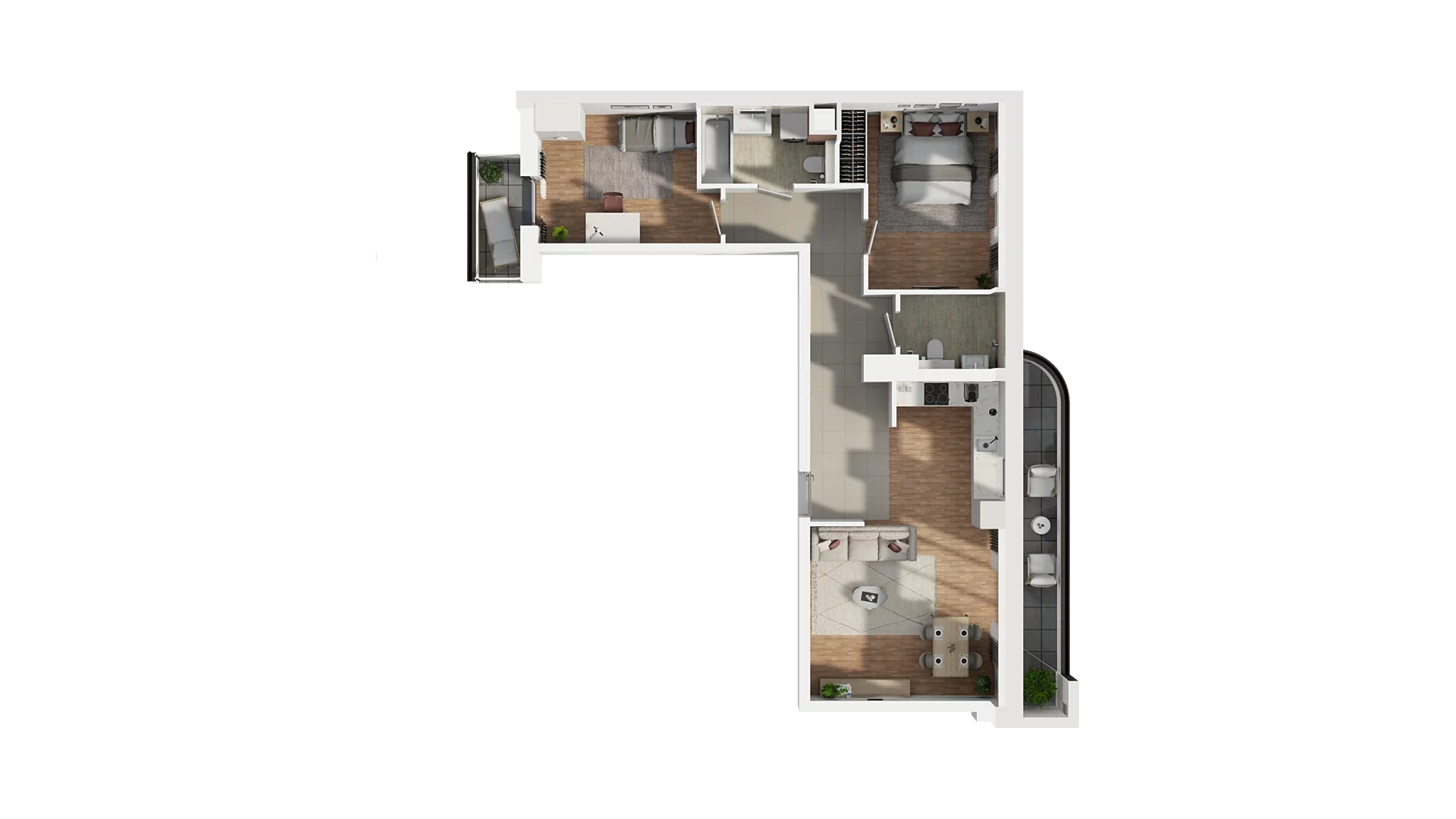 3 pokoje, mieszkanie 71,15 m², piętro 4, oferta nr A2.4.52, Zakole Wisły, Kraków, Podgórze, ul. Na Zakolu Wisły