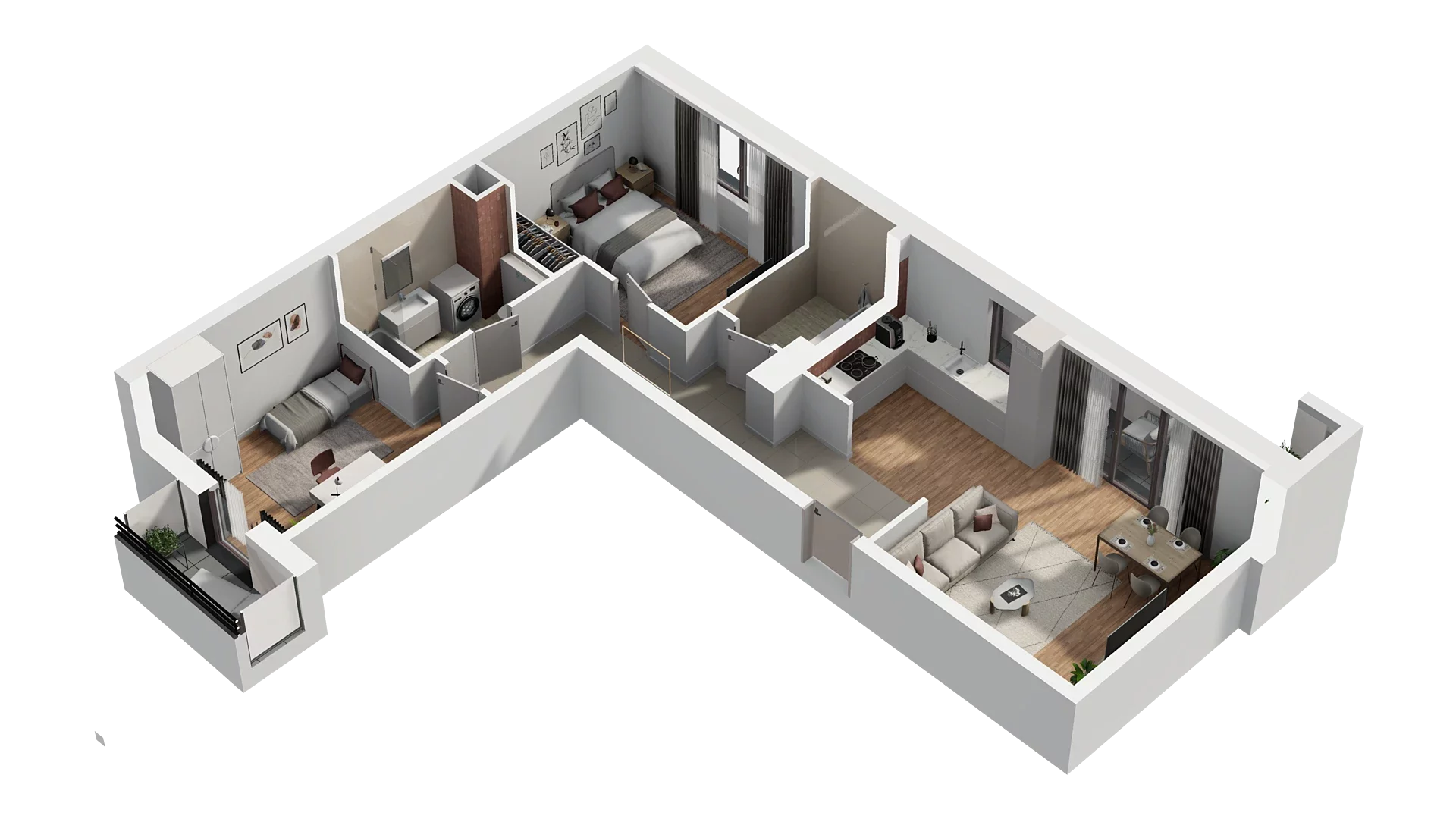 3 pokoje, mieszkanie 71,15 m², piętro 4, oferta nr A2.4.52, Zakole Wisły, Kraków, Podgórze, ul. Na Zakolu Wisły