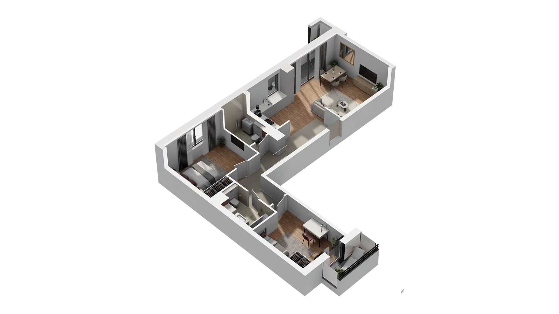3 pokoje, mieszkanie 71,15 m², piętro 4, oferta nr A2.4.52, Zakole Wisły, Kraków, Podgórze, ul. Na Zakolu Wisły