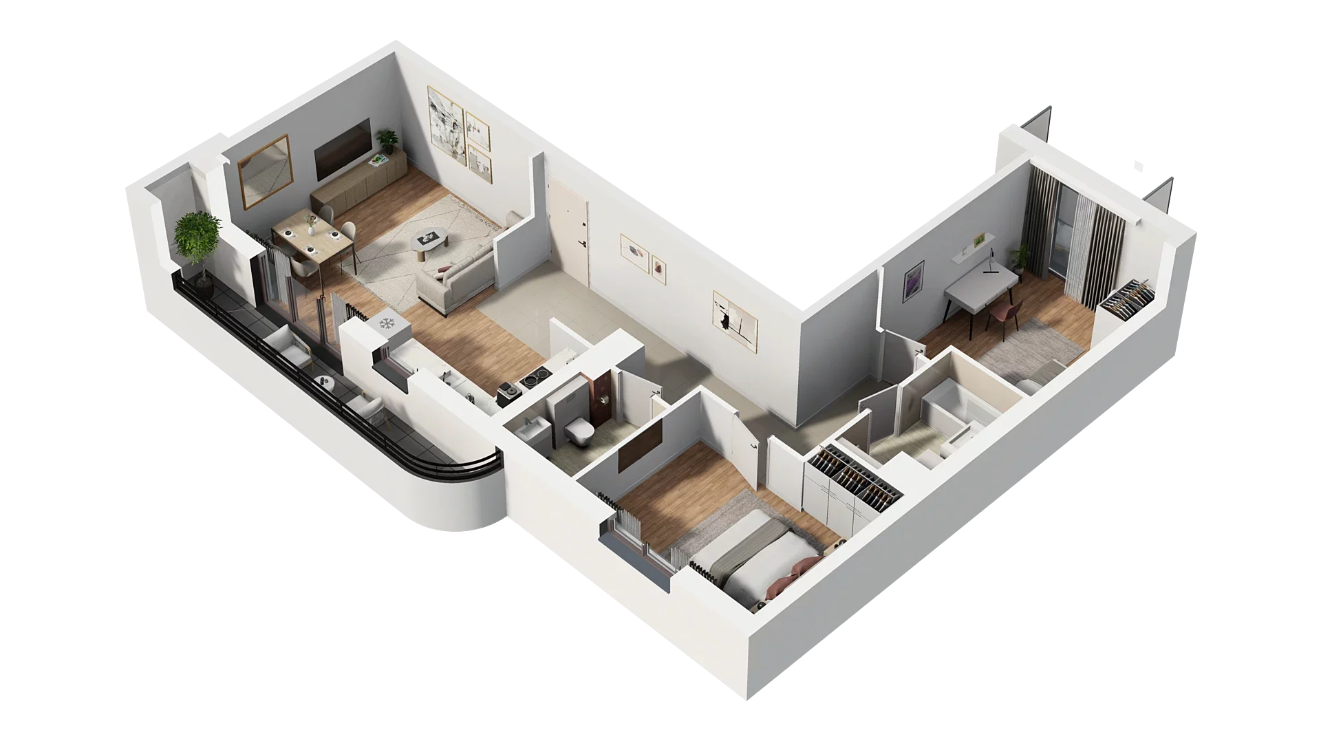3 pokoje, mieszkanie 71,15 m², piętro 4, oferta nr A2.4.52, Zakole Wisły, Kraków, Podgórze, ul. Na Zakolu Wisły
