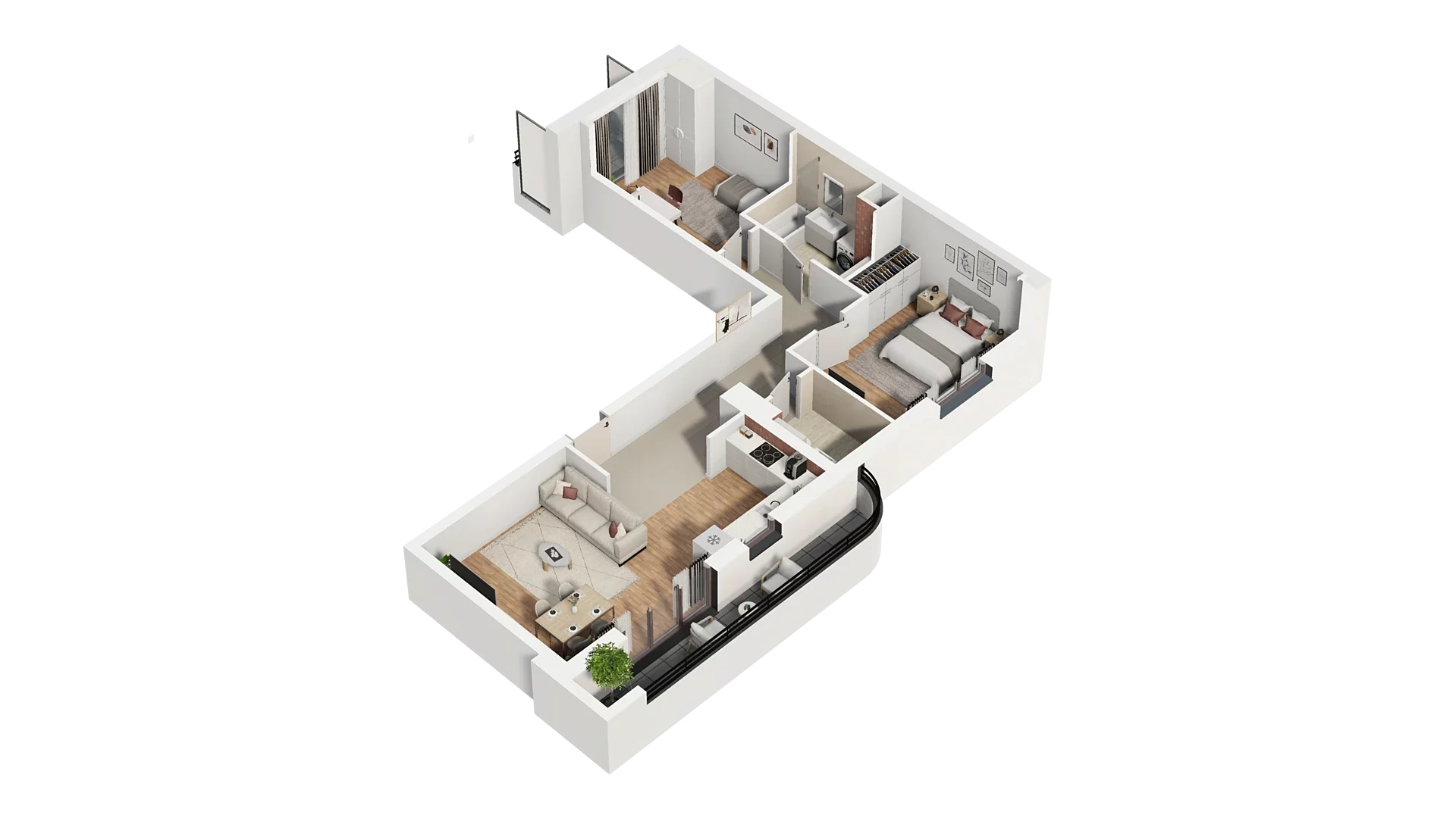 3 pokoje, mieszkanie 71,15 m², piętro 4, oferta nr A2.4.52, Zakole Wisły, Kraków, Podgórze, ul. Na Zakolu Wisły