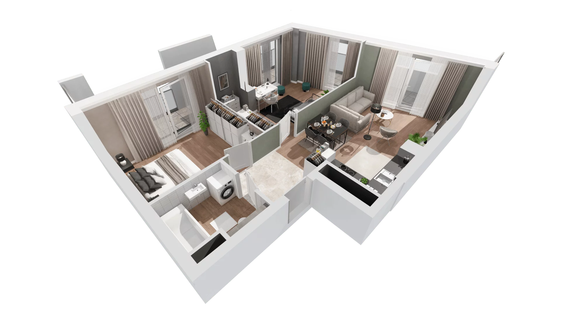 3 pokoje, apartament 66,22 m², piętro 15, oferta nr A-15-185A, ATAL Olimpijska, Katowice, Bogucice, ul. Olimpijska / al. Korfantego