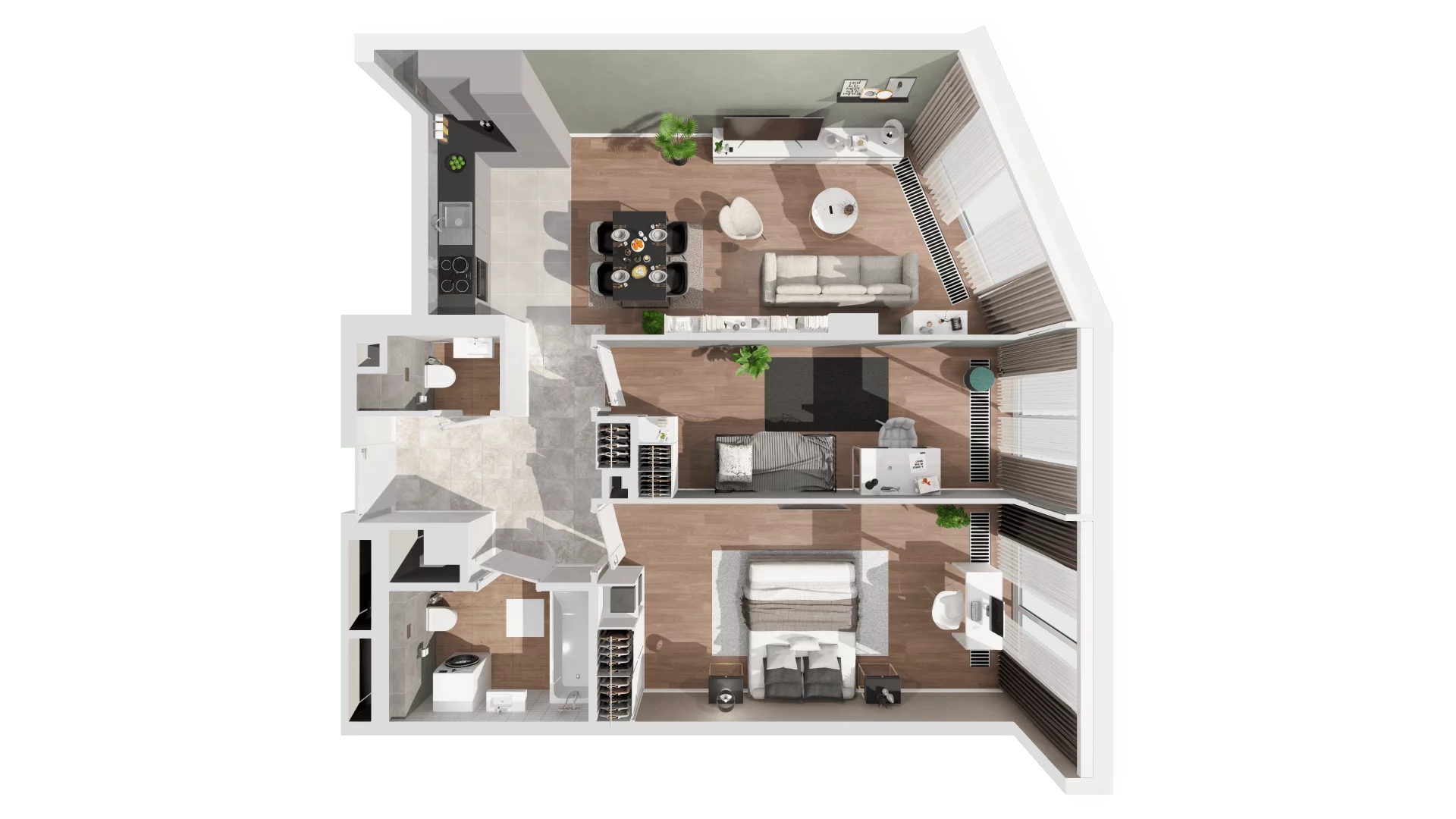 3 pokoje, apartament 74,84 m², piętro 25, oferta nr B-25-195B, ATAL Olimpijska, Katowice, Bogucice, ul. Olimpijska / al. Korfantego
