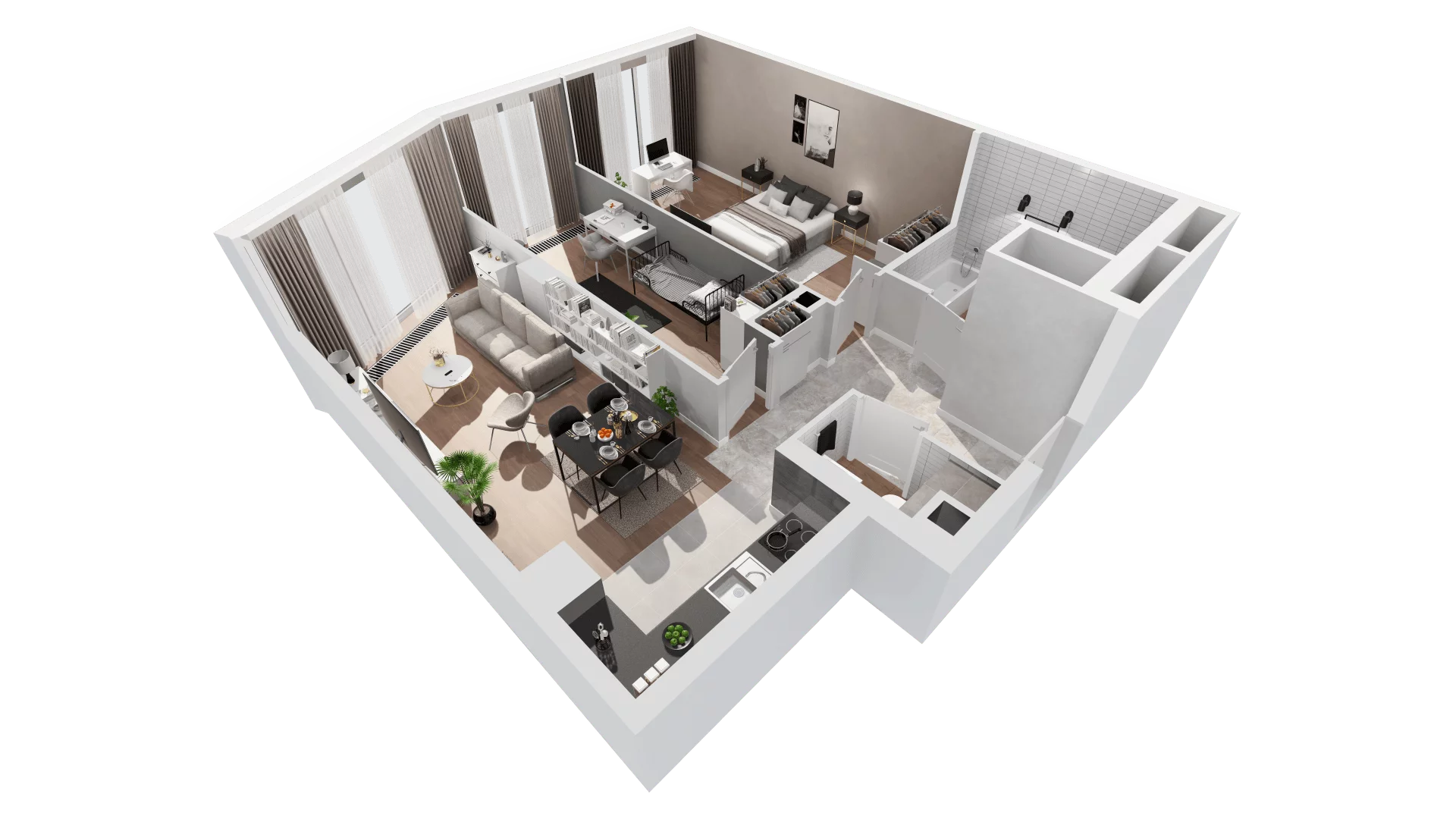 3 pokoje, apartament 74,84 m², piętro 25, oferta nr B-25-195B, ATAL Olimpijska, Katowice, Bogucice, ul. Olimpijska / al. Korfantego