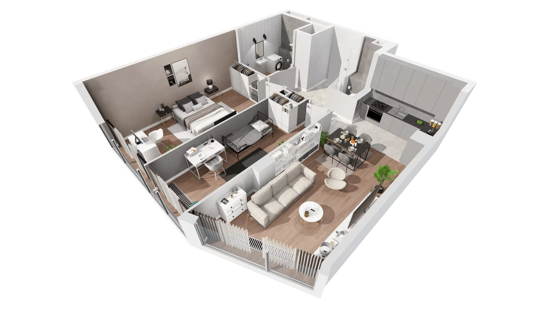 3 pokoje, apartament 74,84 m², piętro 25, oferta nr B-25-195B, ATAL Olimpijska, Katowice, Bogucice, ul. Olimpijska / al. Korfantego