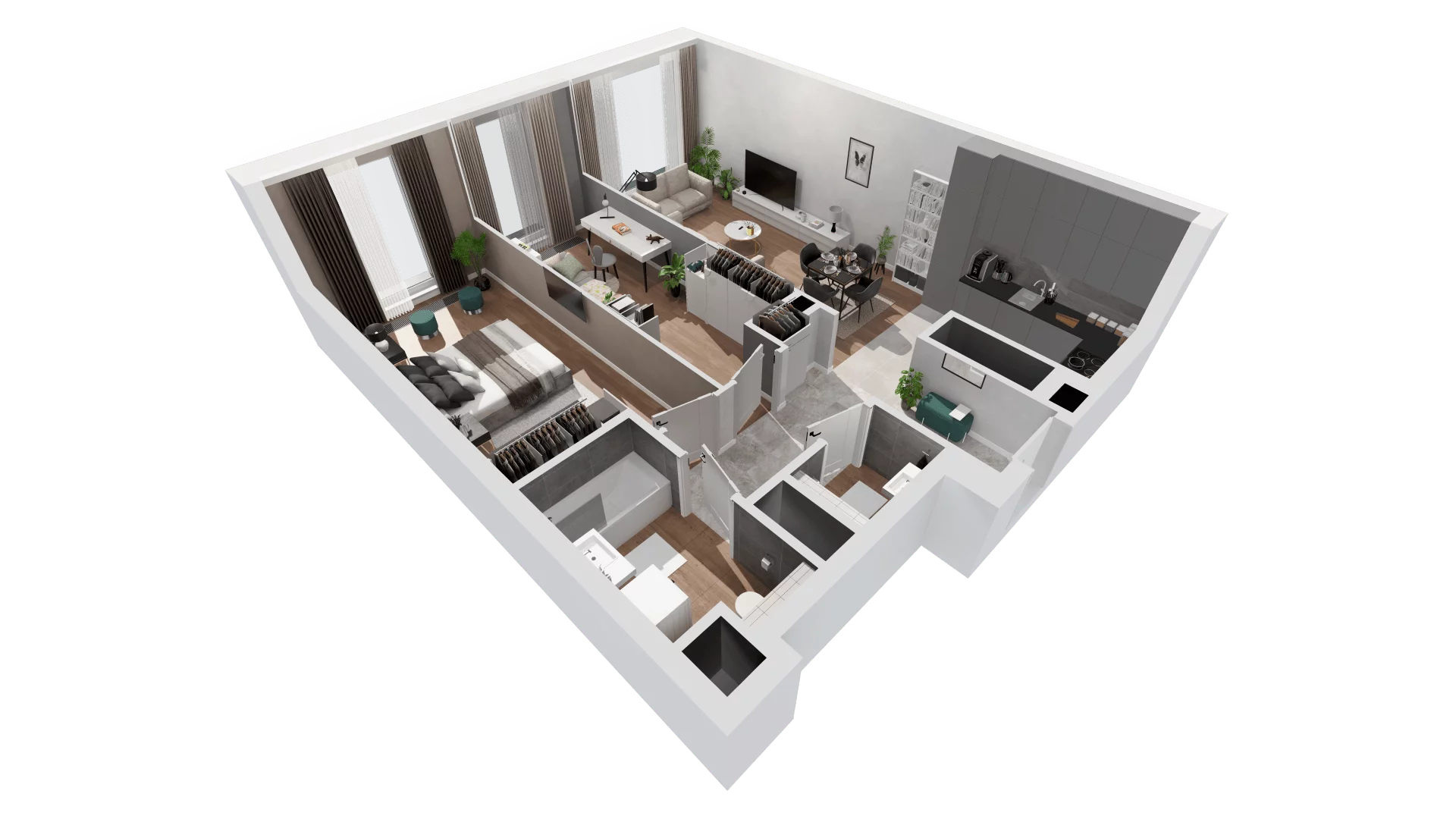 3 pokoje, apartament 71,27 m², piętro 29, oferta nr B-29-230B, ATAL Olimpijska, Katowice, Bogucice, ul. Olimpijska / al. Korfantego