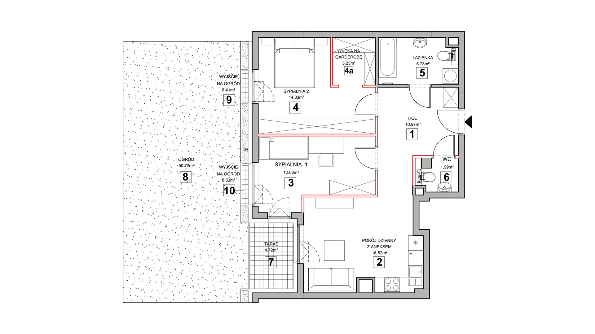 3 pokoje, mieszkanie 66,65 m², parter, oferta nr 2.0.8, Zakątek Harmonia III, Warszawa, Białołęka, Szamocin, ul. Płochocińska