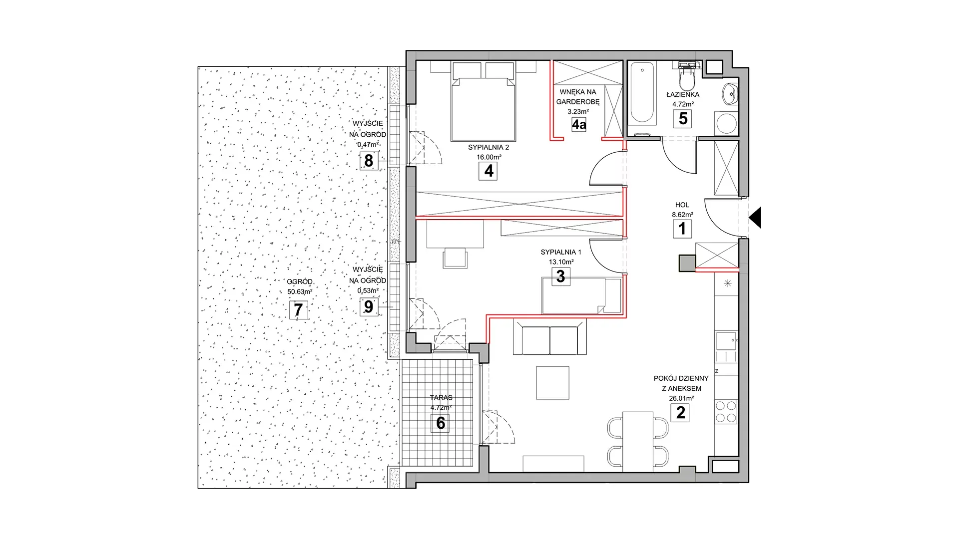 3 pokoje, mieszkanie 73,08 m², parter, oferta nr 4.0.9, Zakątek Harmonia III, Warszawa, Białołęka, Szamocin, ul. Płochocińska