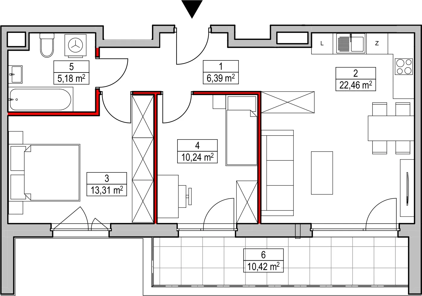 Mieszkanie 57,53 m², piętro 1, oferta nr D1.3.1.3, Nowy Targówek VI, Warszawa, Targówek, Targówek Mieszkaniowy, ul. Płosa 8